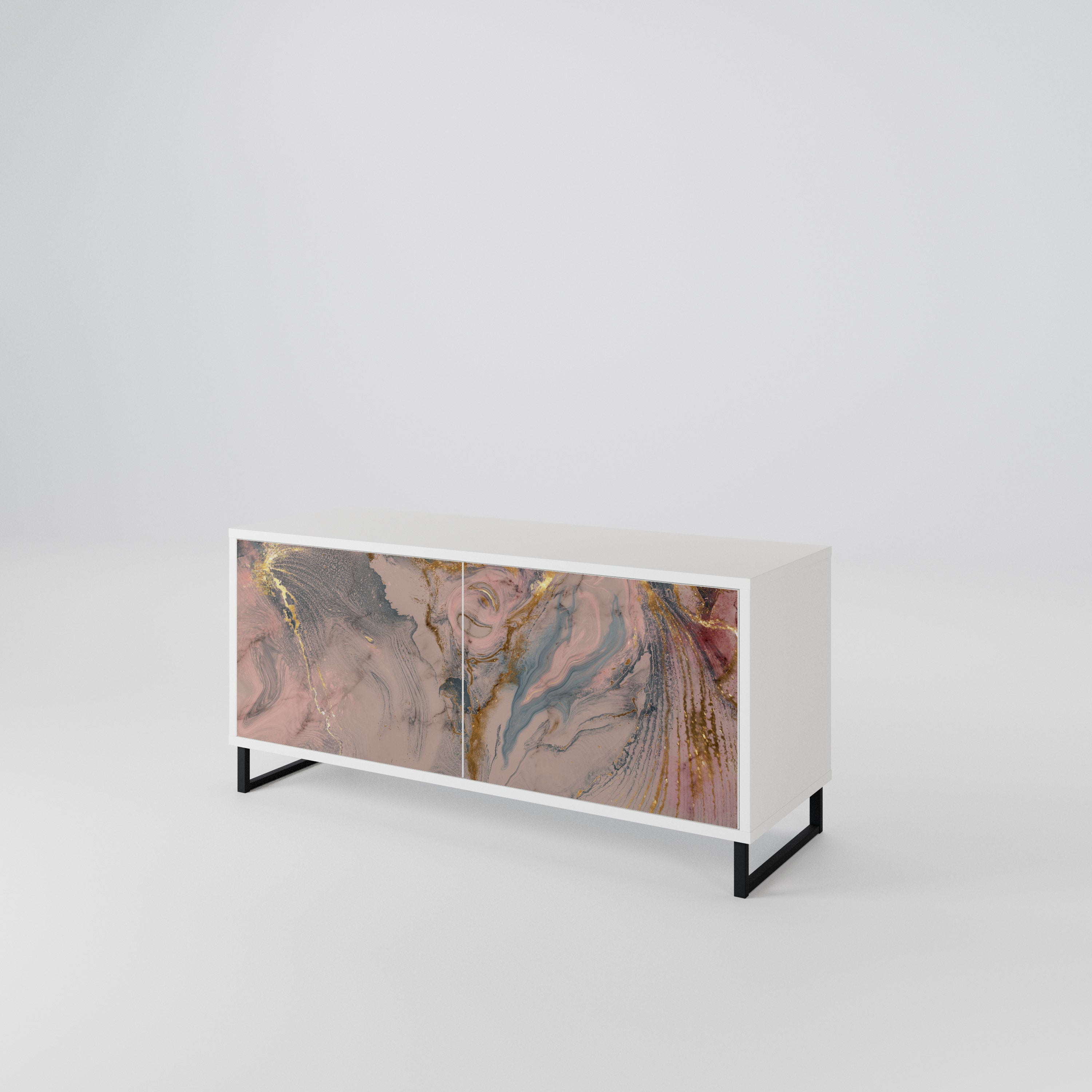GILDED SWIRLS Mueble de TV Compacto de 2 puertas