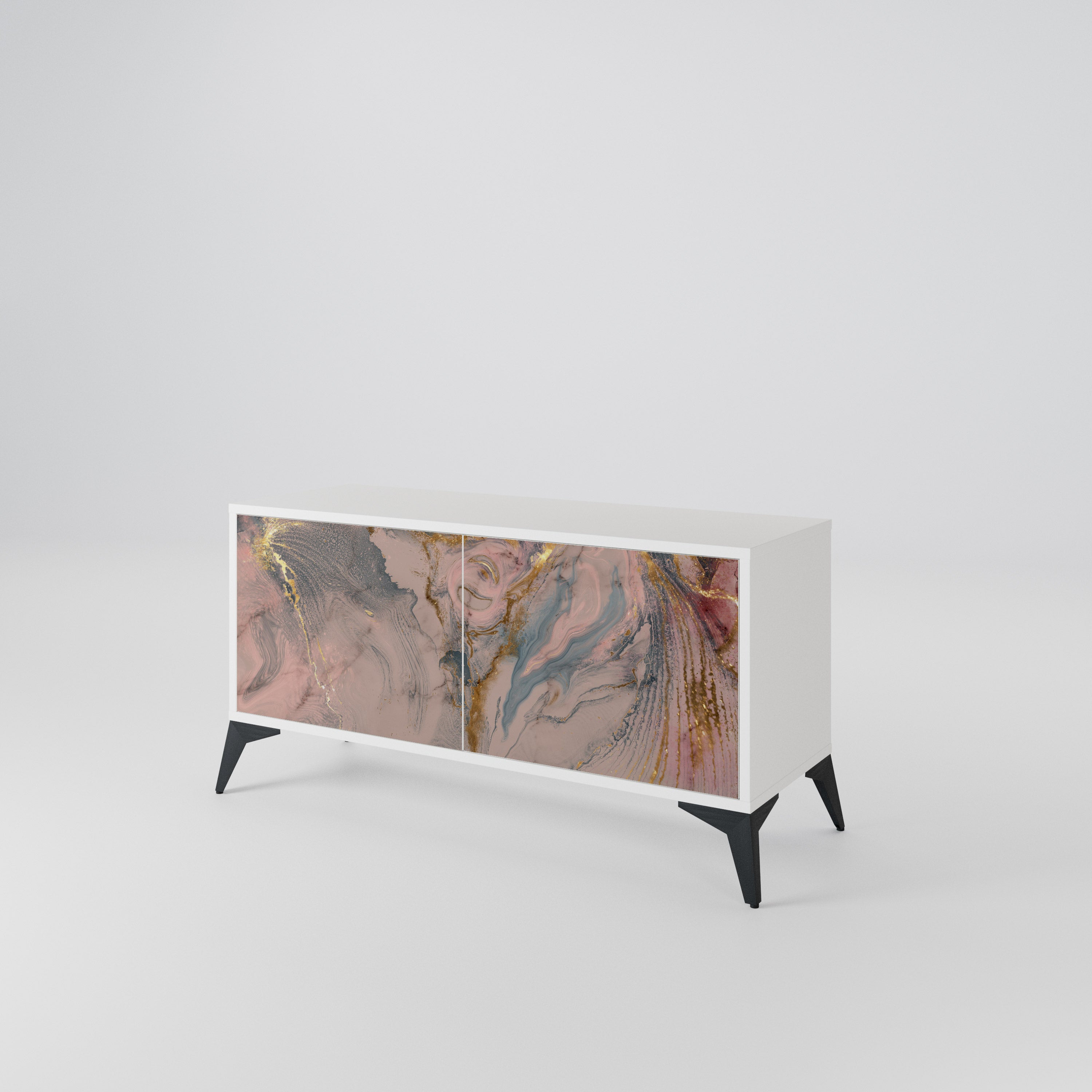 GILDED SWIRLS Mueble de TV Compacto de 2 puertas