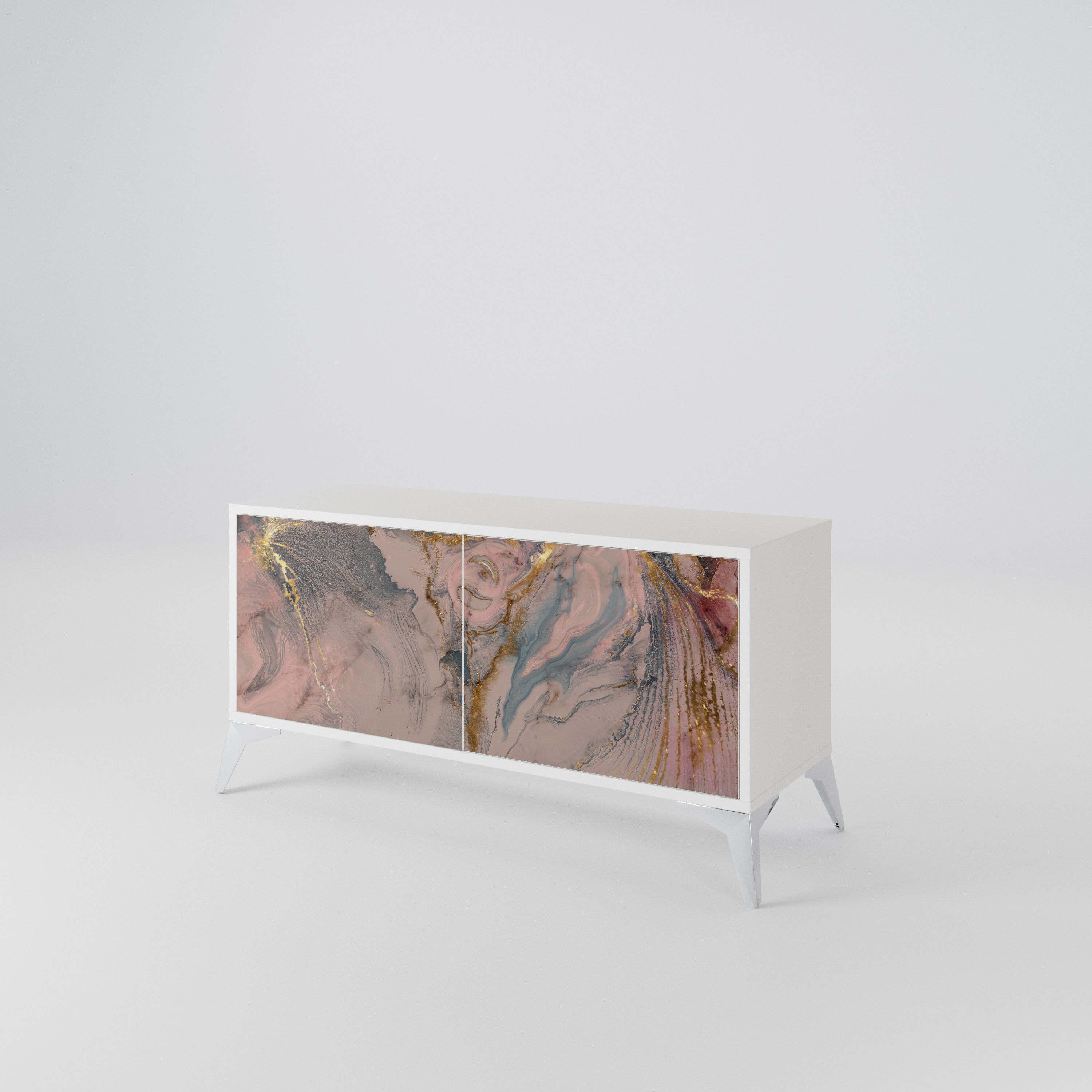 GILDED SWIRLS Mueble de TV Compacto de 2 puertas
