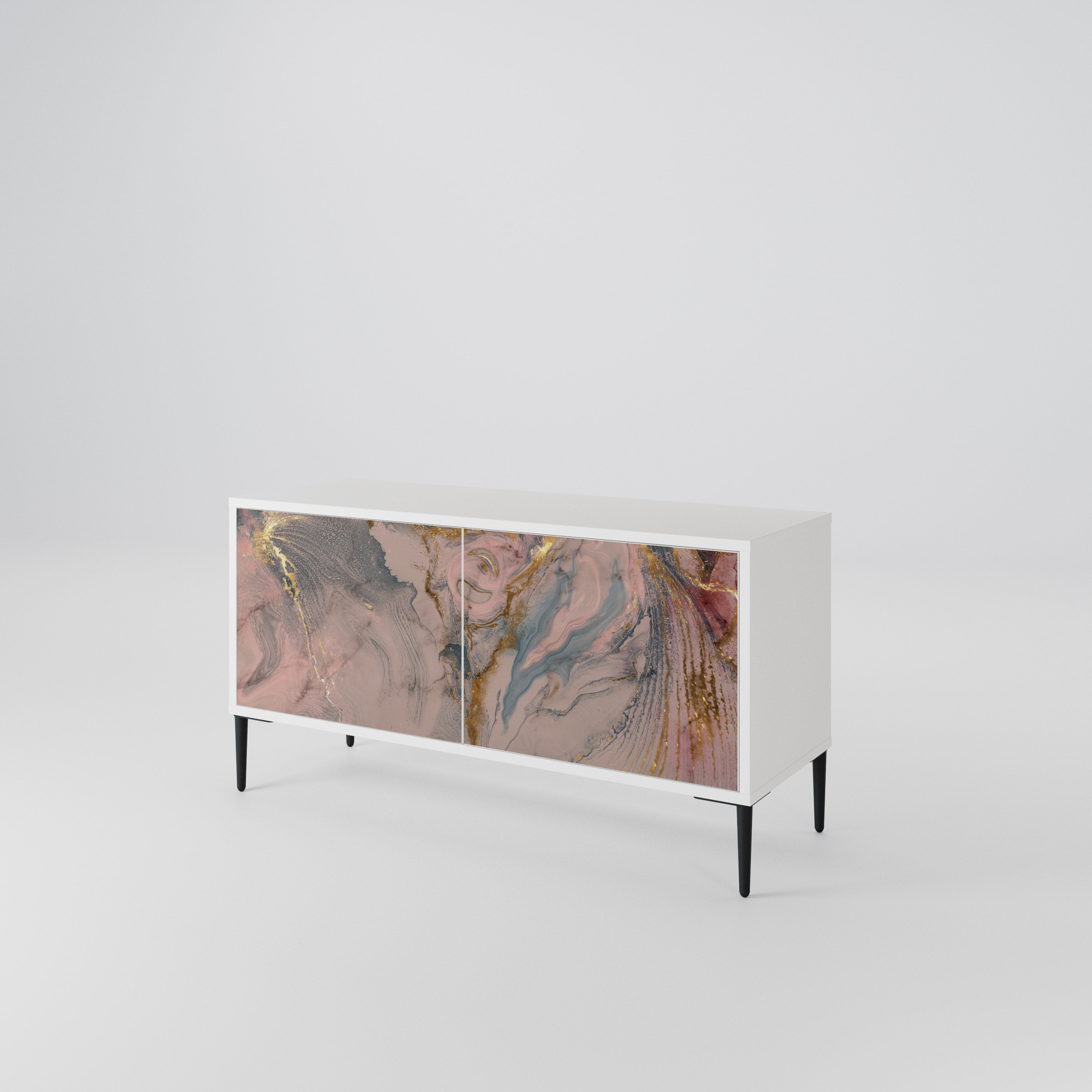 GILDED SWIRLS Mueble de TV Compacto de 2 puertas