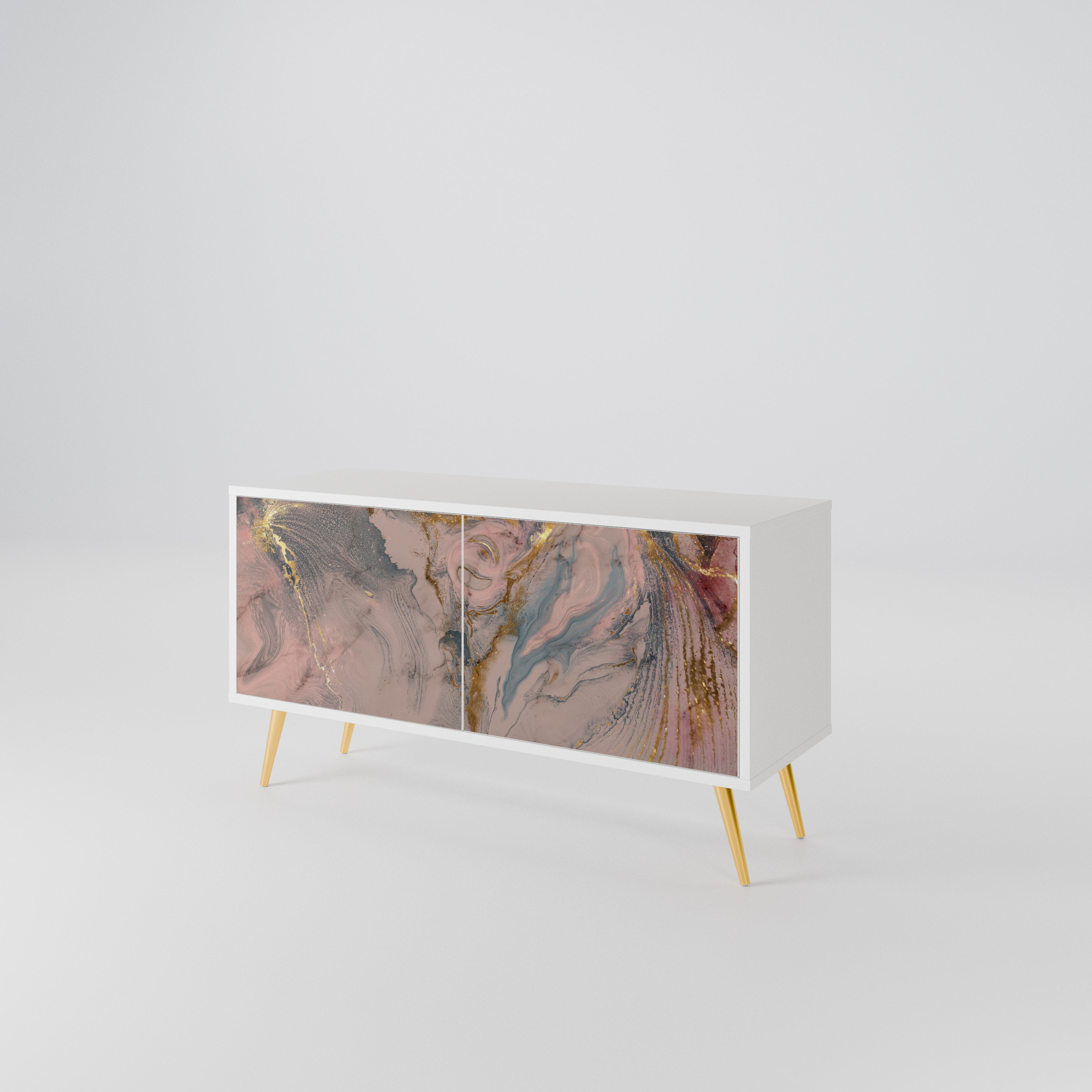 GILDED SWIRLS Mueble de TV Compacto de 2 puertas