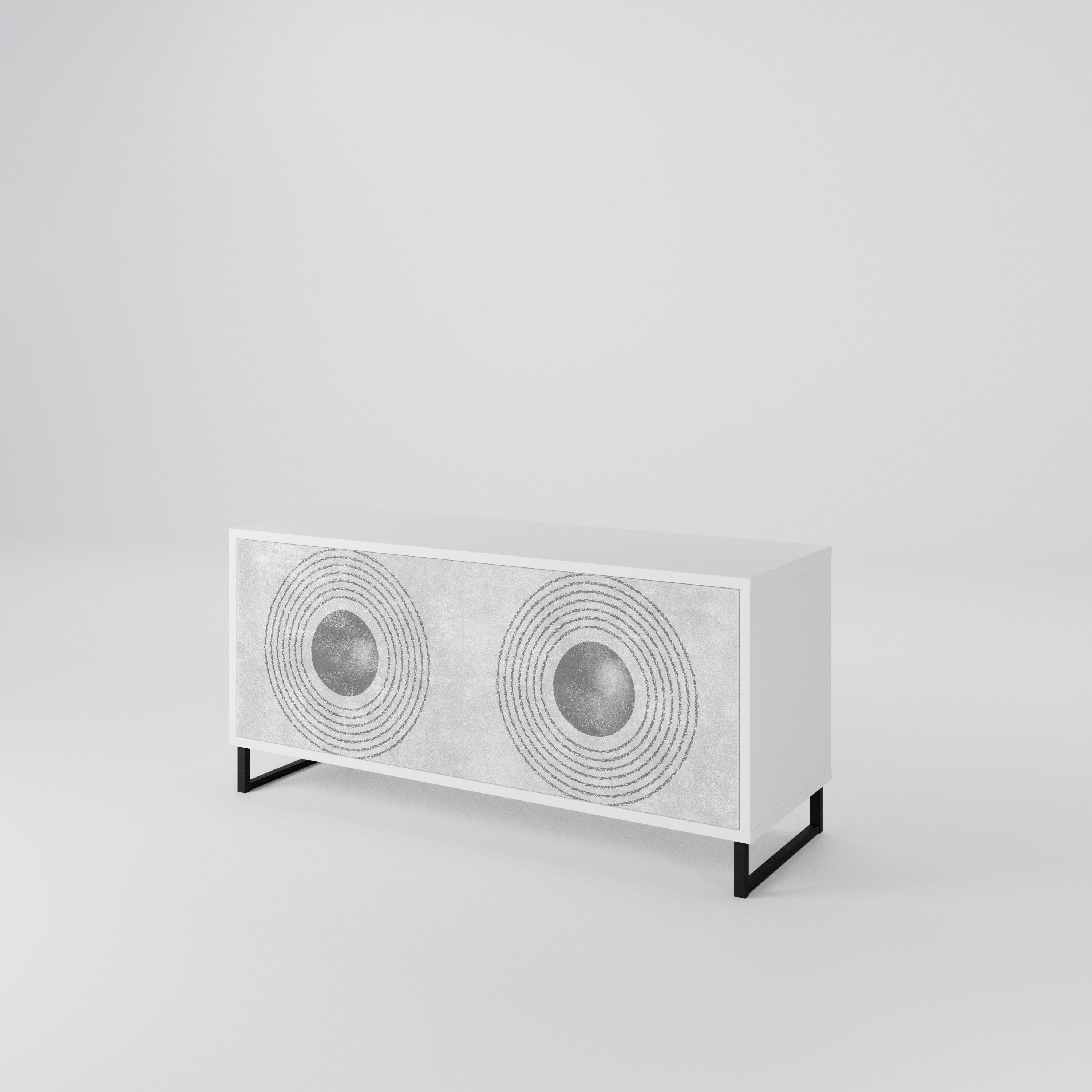 SOLID CIRCLES Mueble de TV Compacto de 2 puertas