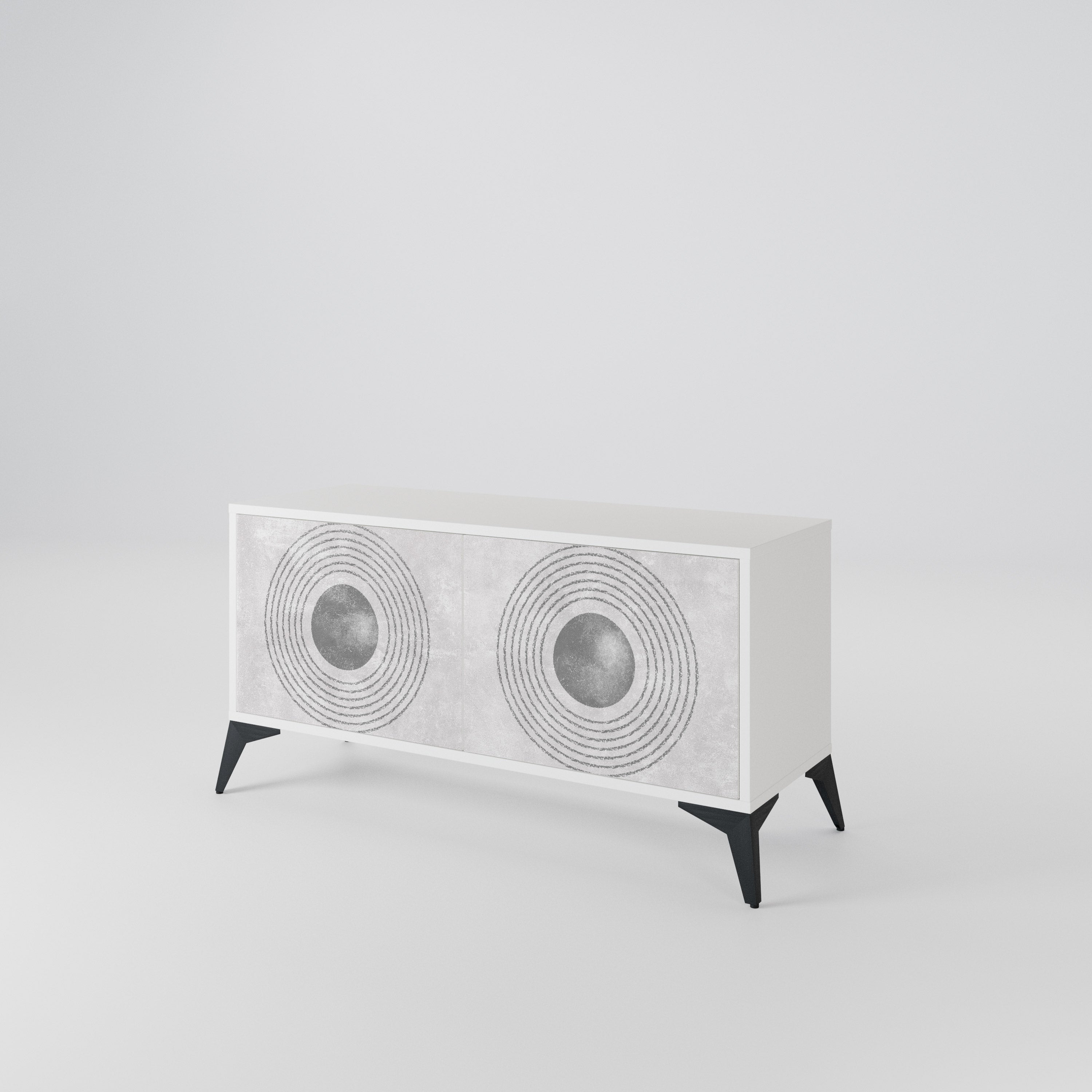 SOLID CIRCLES Mueble de TV Compacto de 2 puertas