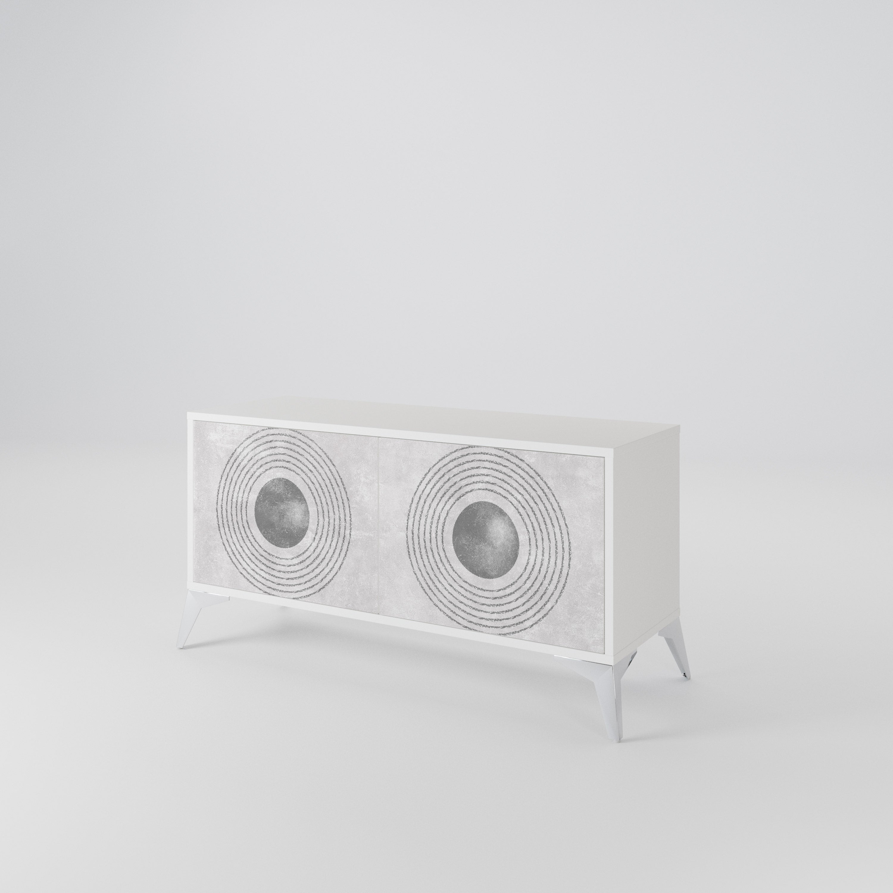 SOLID CIRCLES Mueble de TV Compacto de 2 puertas
