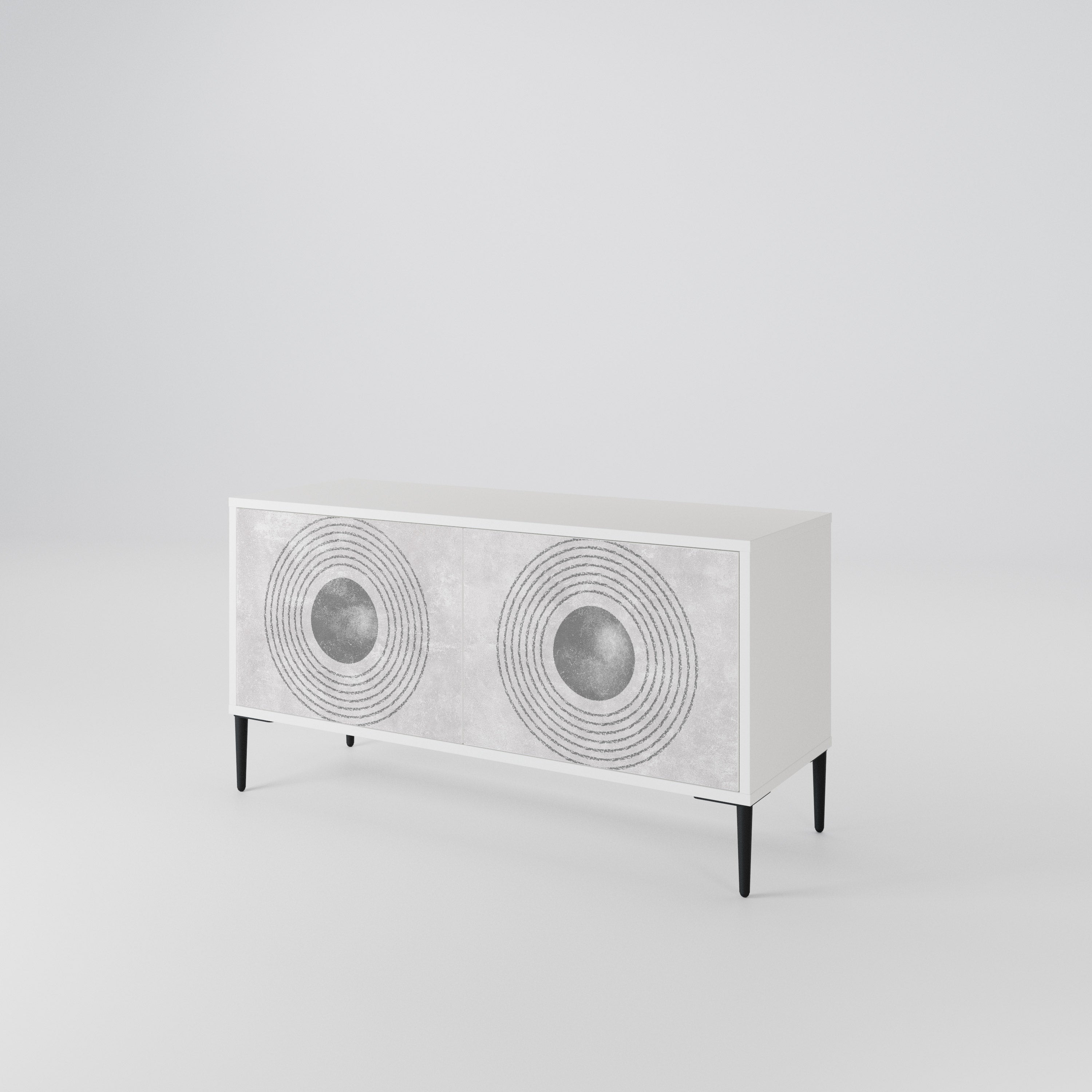 SOLID CIRCLES Mueble de TV Compacto de 2 puertas