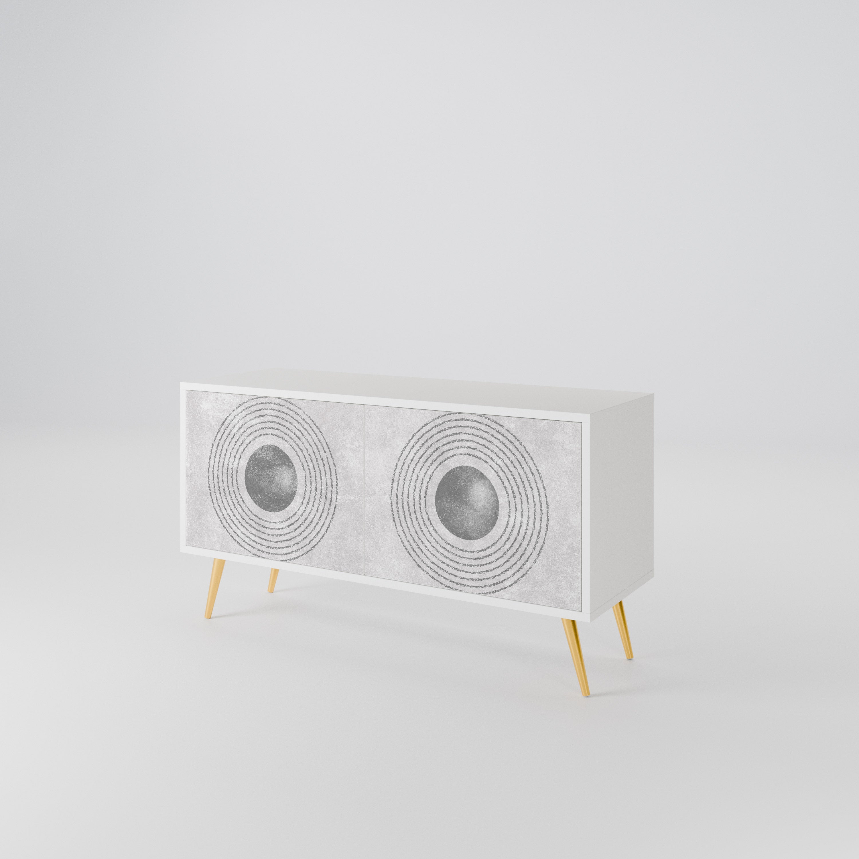 SOLID CIRCLES Mueble de TV Compacto de 2 puertas