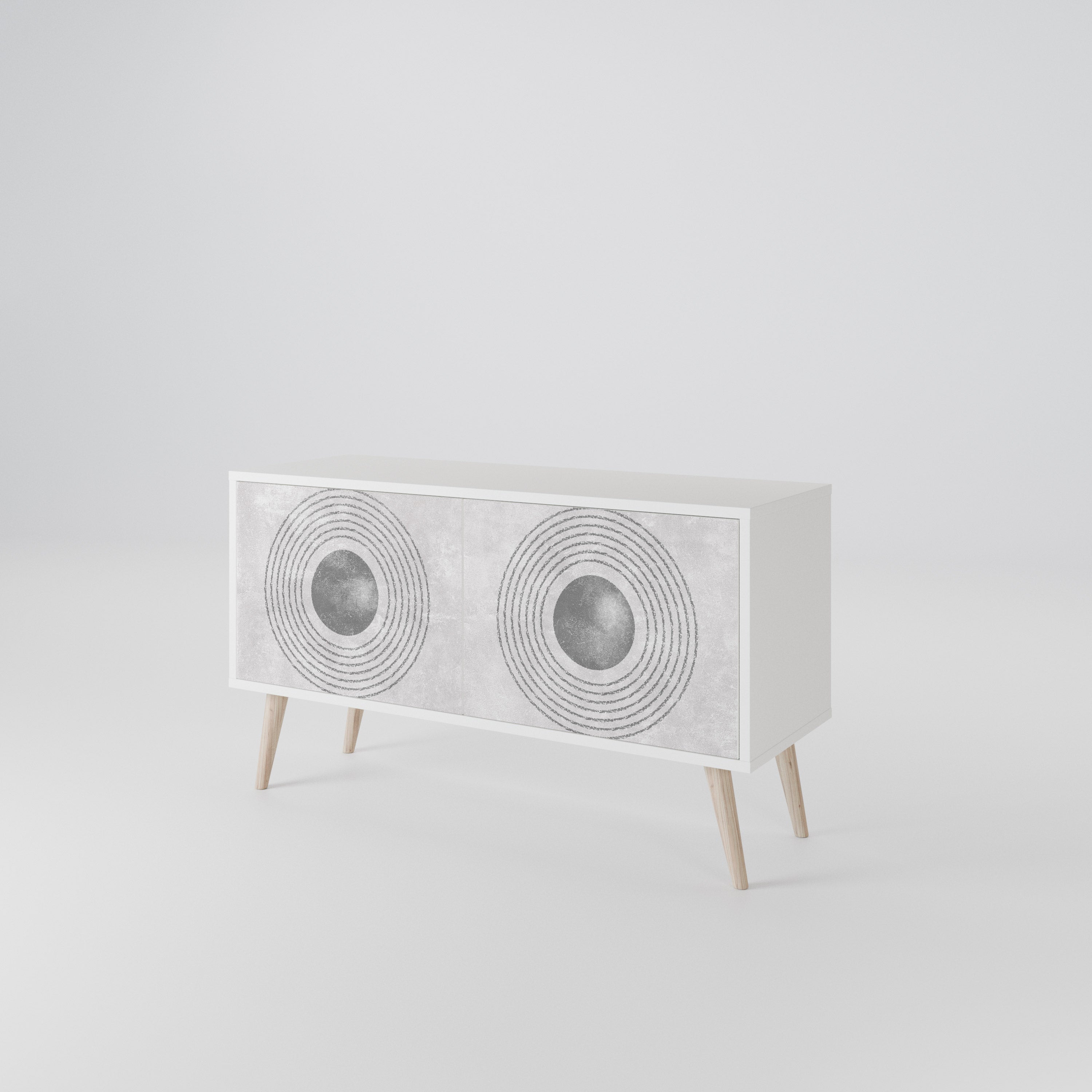 SOLID CIRCLES Mueble de TV Compacto de 2 puertas