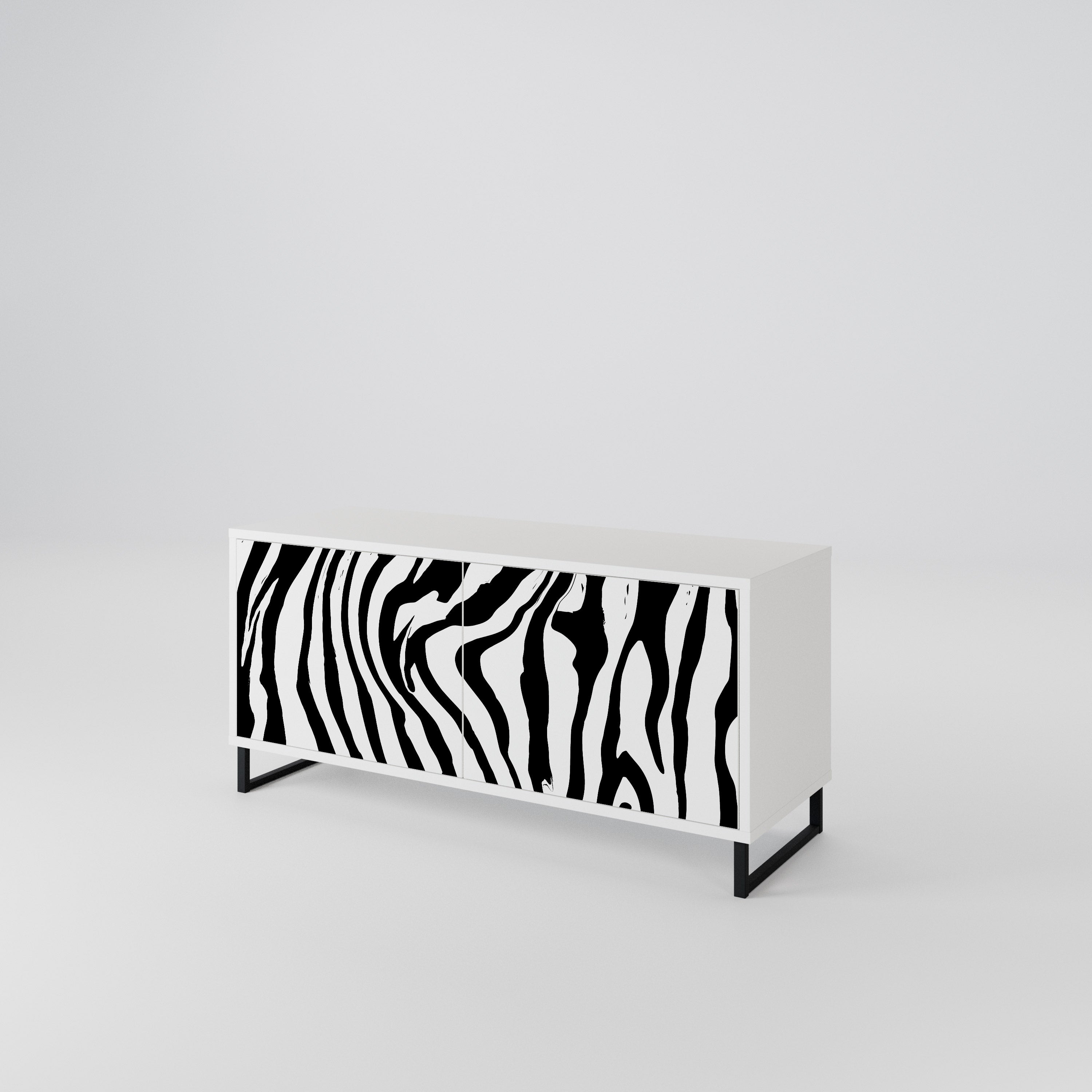 SPLENDID ZEBRA Mueble de TV Compacto de 2 puertas
