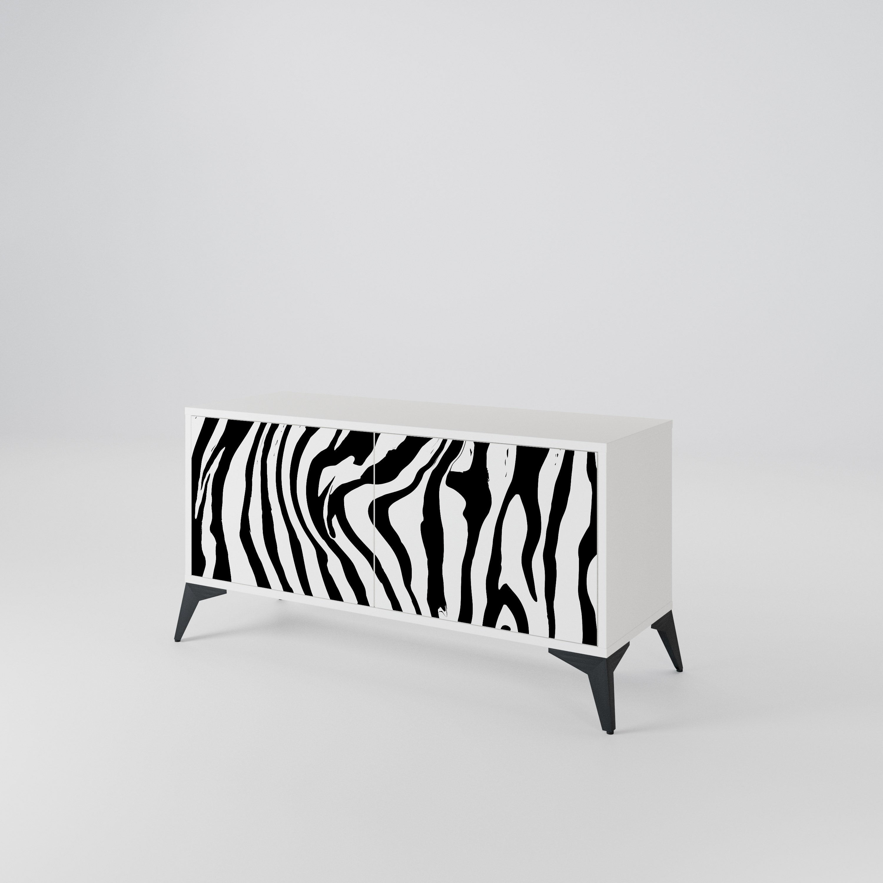 SPLENDID ZEBRA Mueble de TV Compacto de 2 puertas