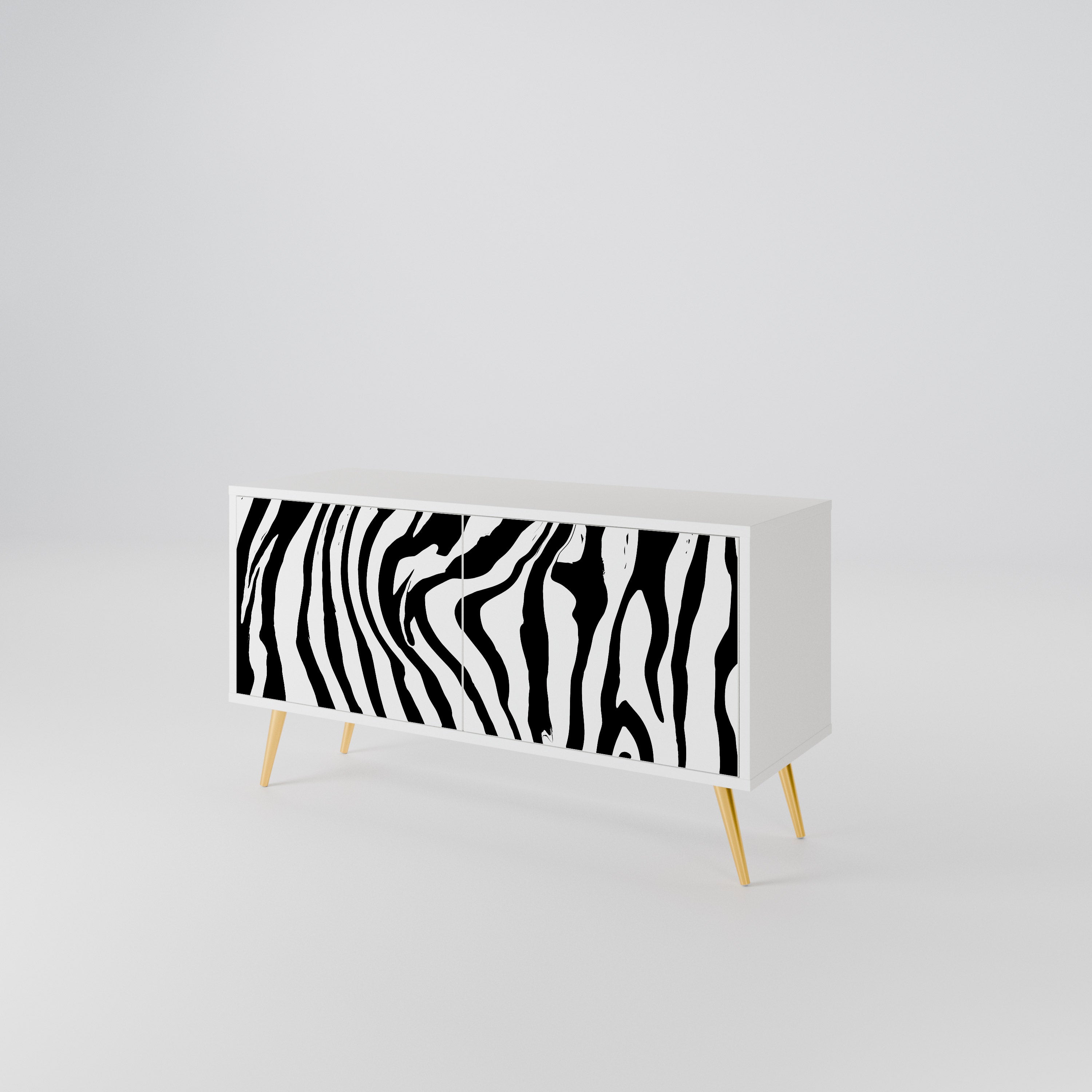SPLENDID ZEBRA Mueble de TV Compacto de 2 puertas