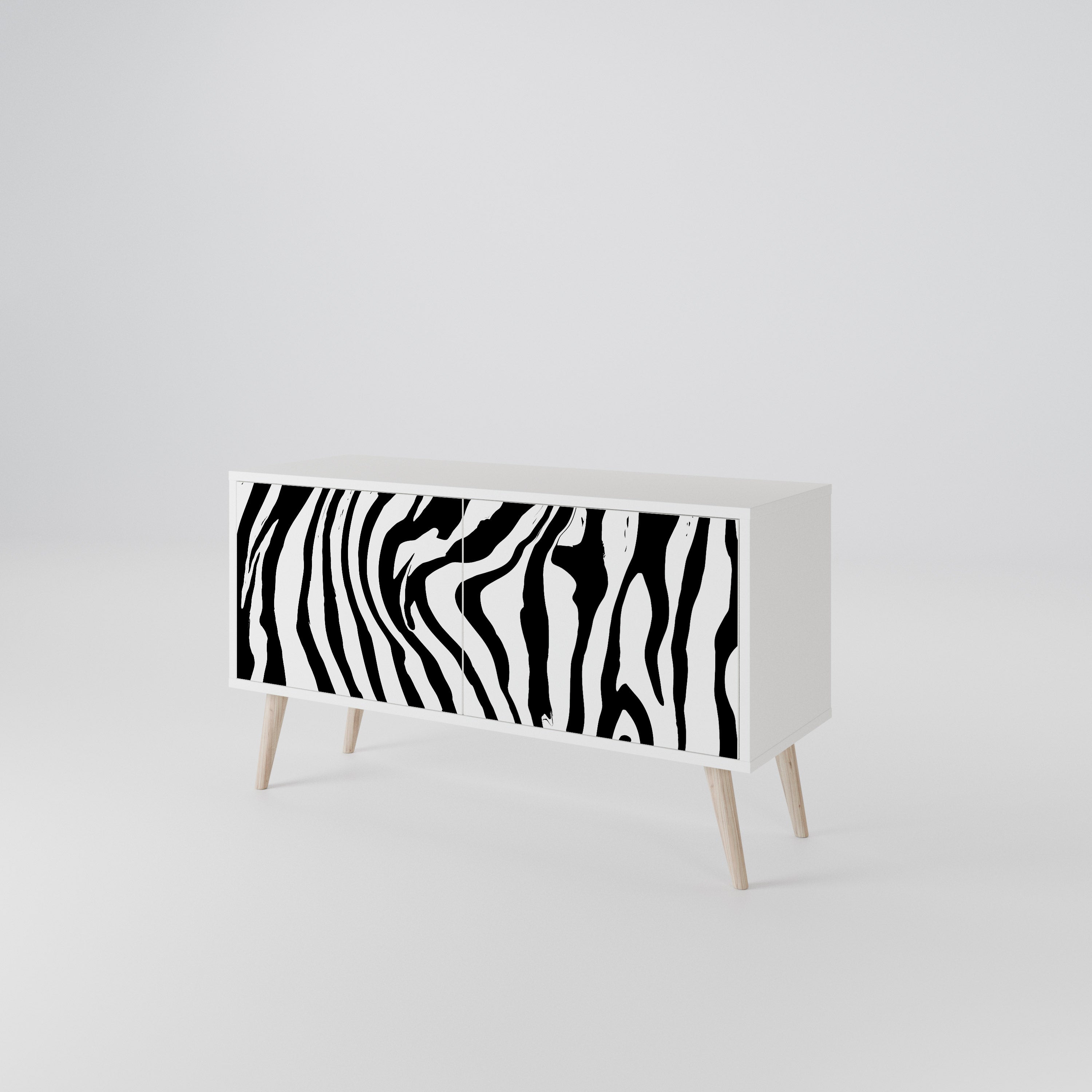 SPLENDID ZEBRA Mueble de TV Compacto de 2 puertas