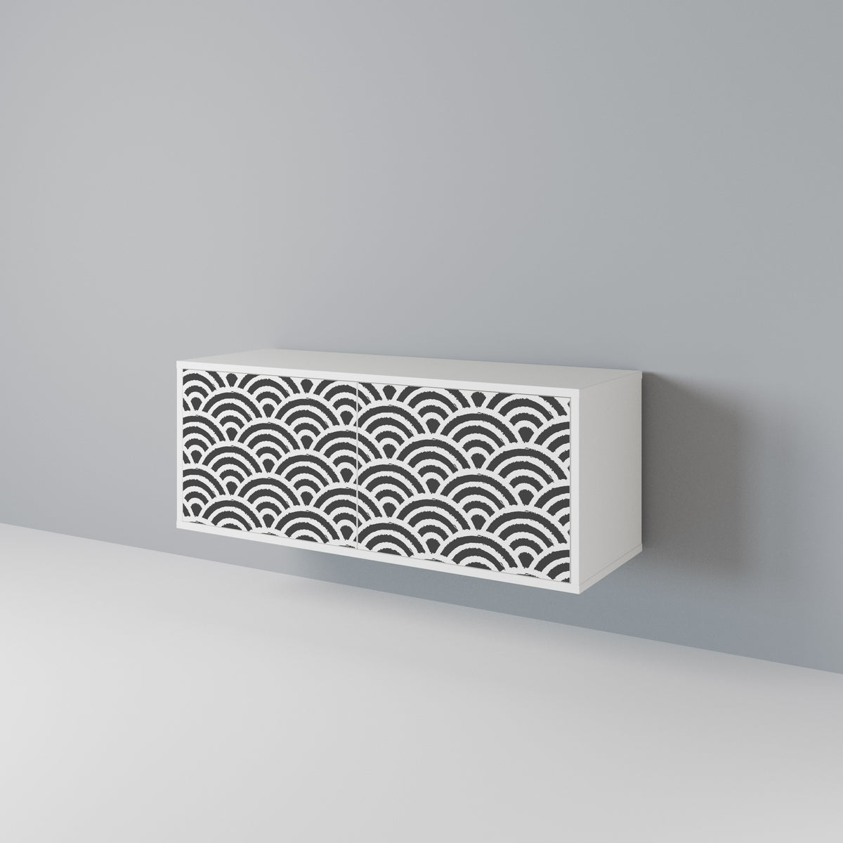 GLOOMY HOST Mueble de TV Compacto de 2 puertas