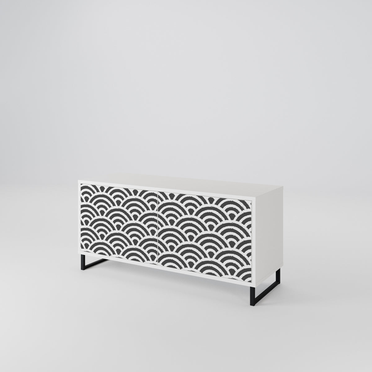 GLOOMY HOST Mueble de TV Compacto de 2 puertas