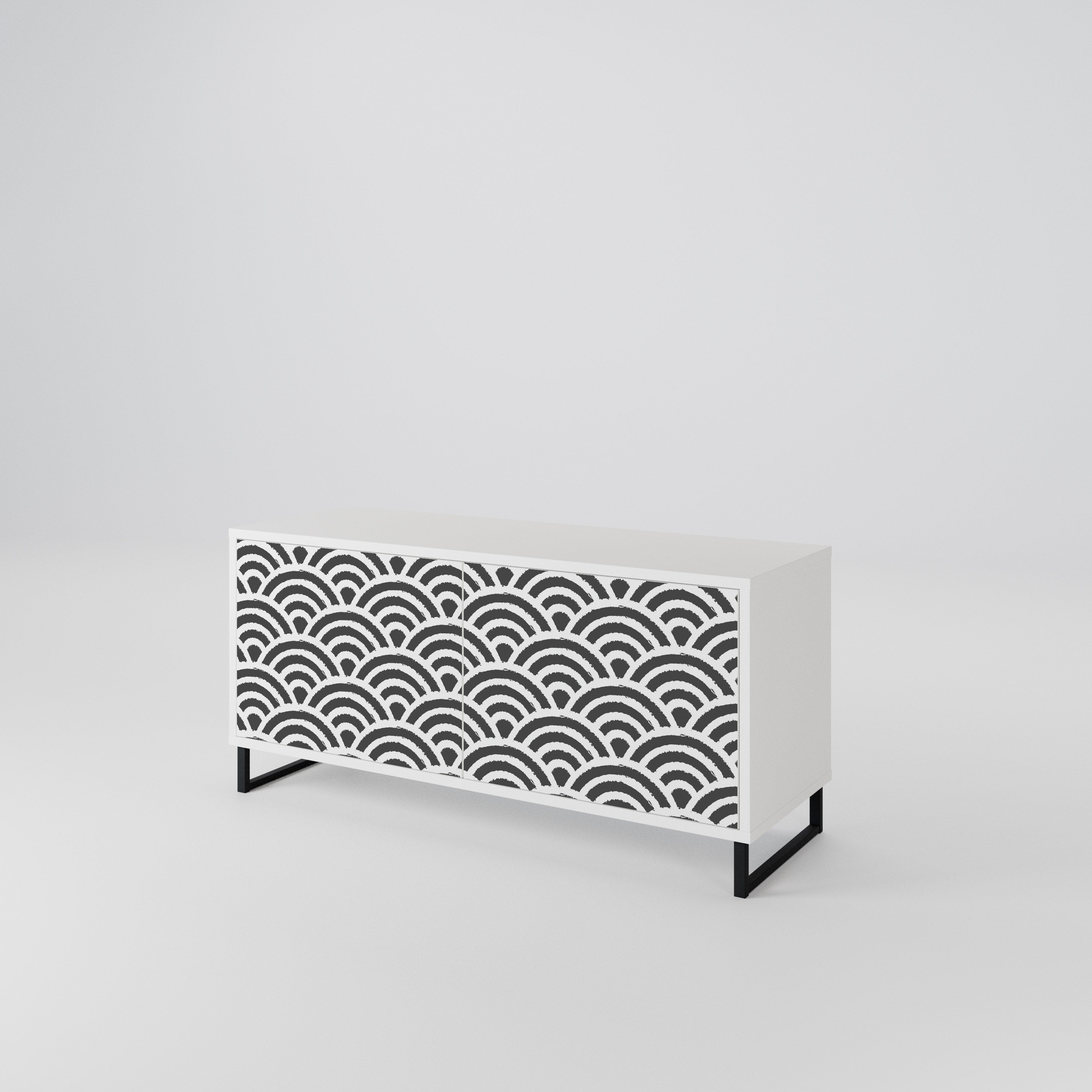 GLOOMY HOST Mueble de TV Compacto de 2 puertas
