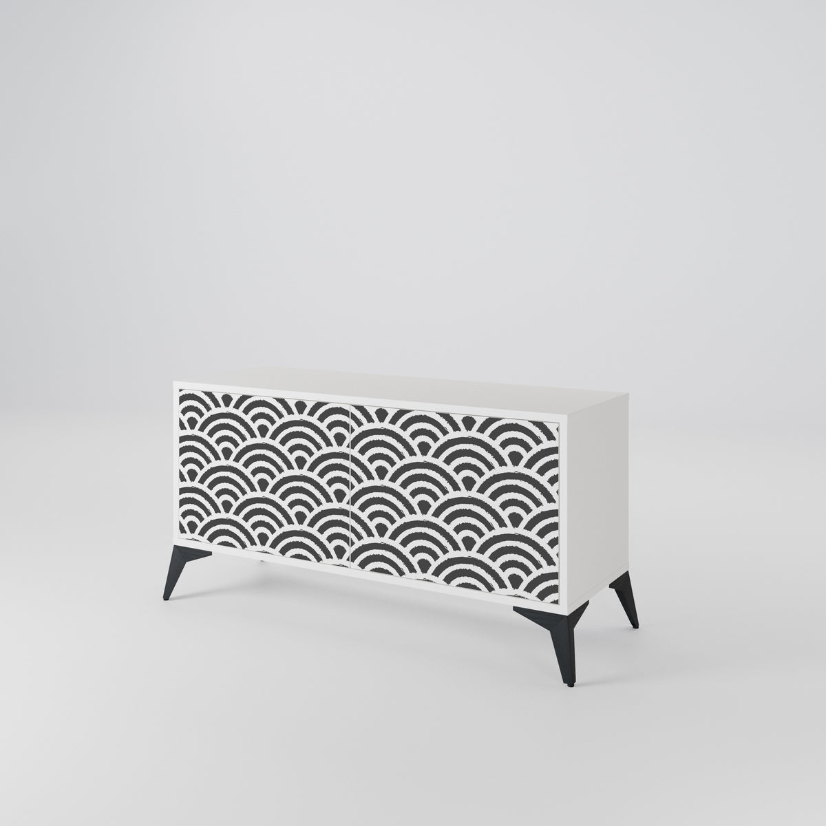 GLOOMY HOST Mueble de TV Compacto de 2 puertas