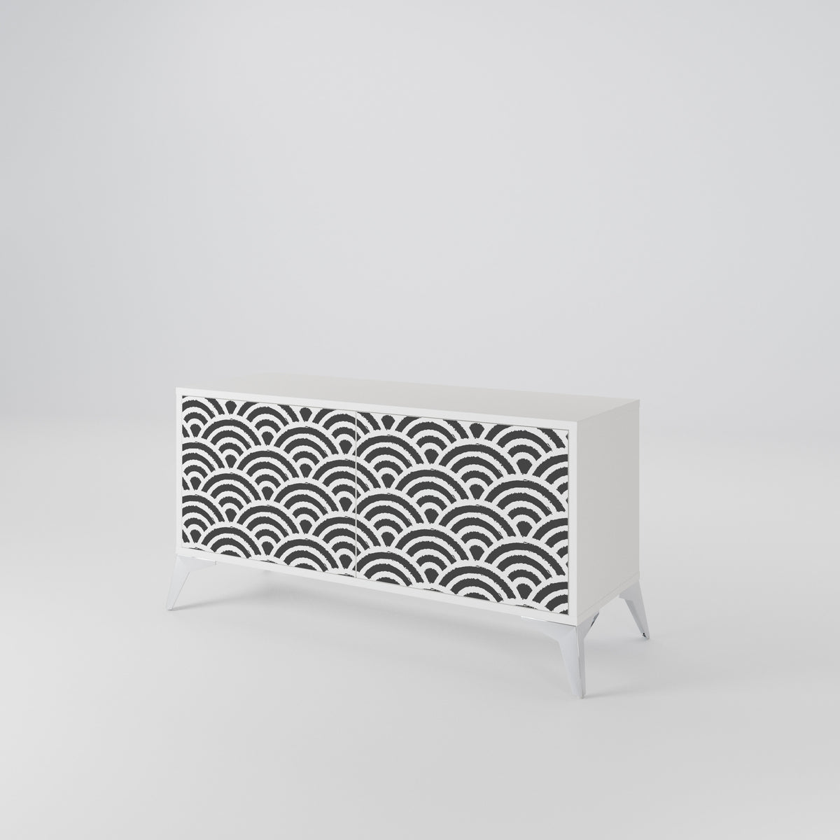 GLOOMY HOST Mueble de TV Compacto de 2 puertas