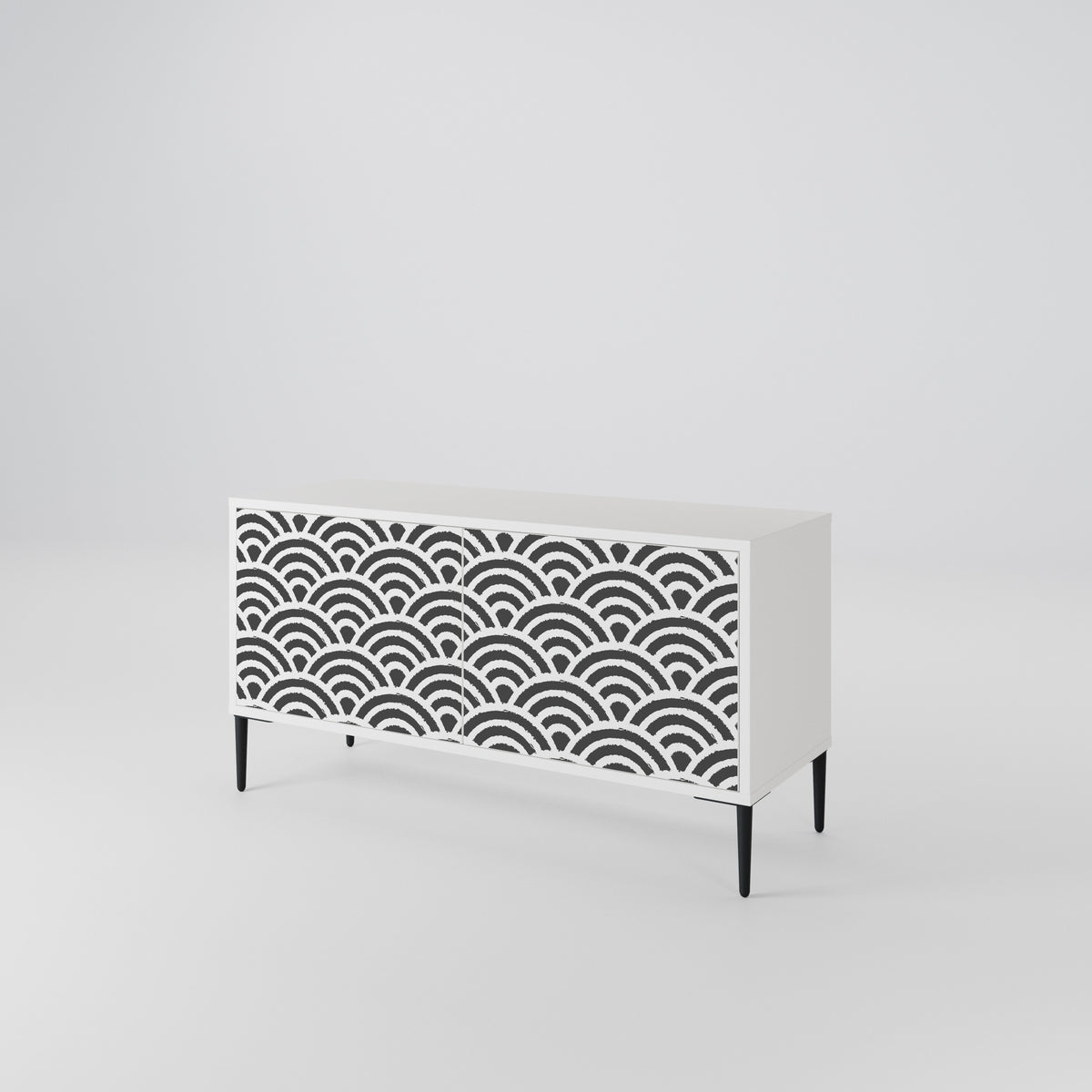 GLOOMY HOST Mueble de TV Compacto de 2 puertas