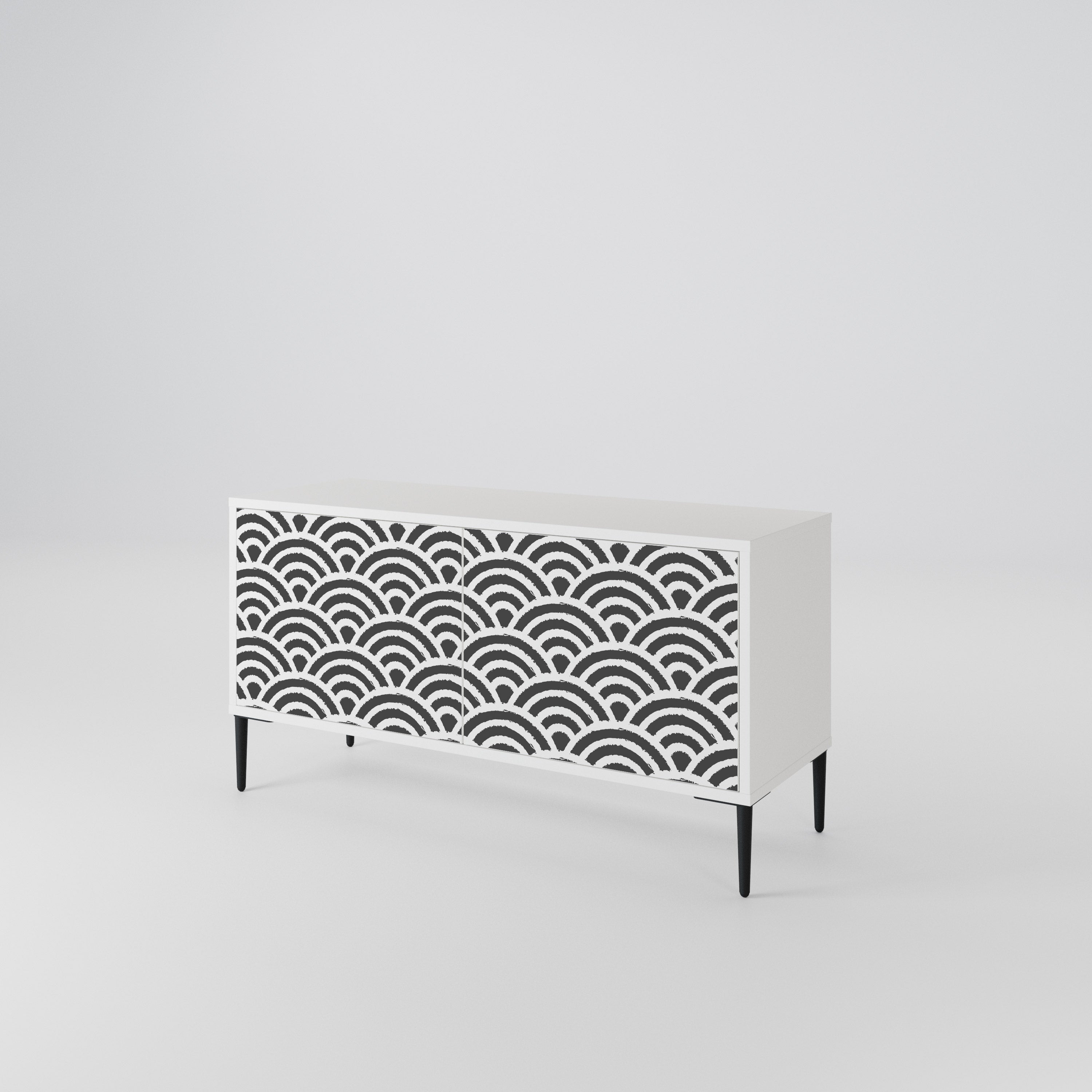 GLOOMY HOST Mueble de TV Compacto de 2 puertas