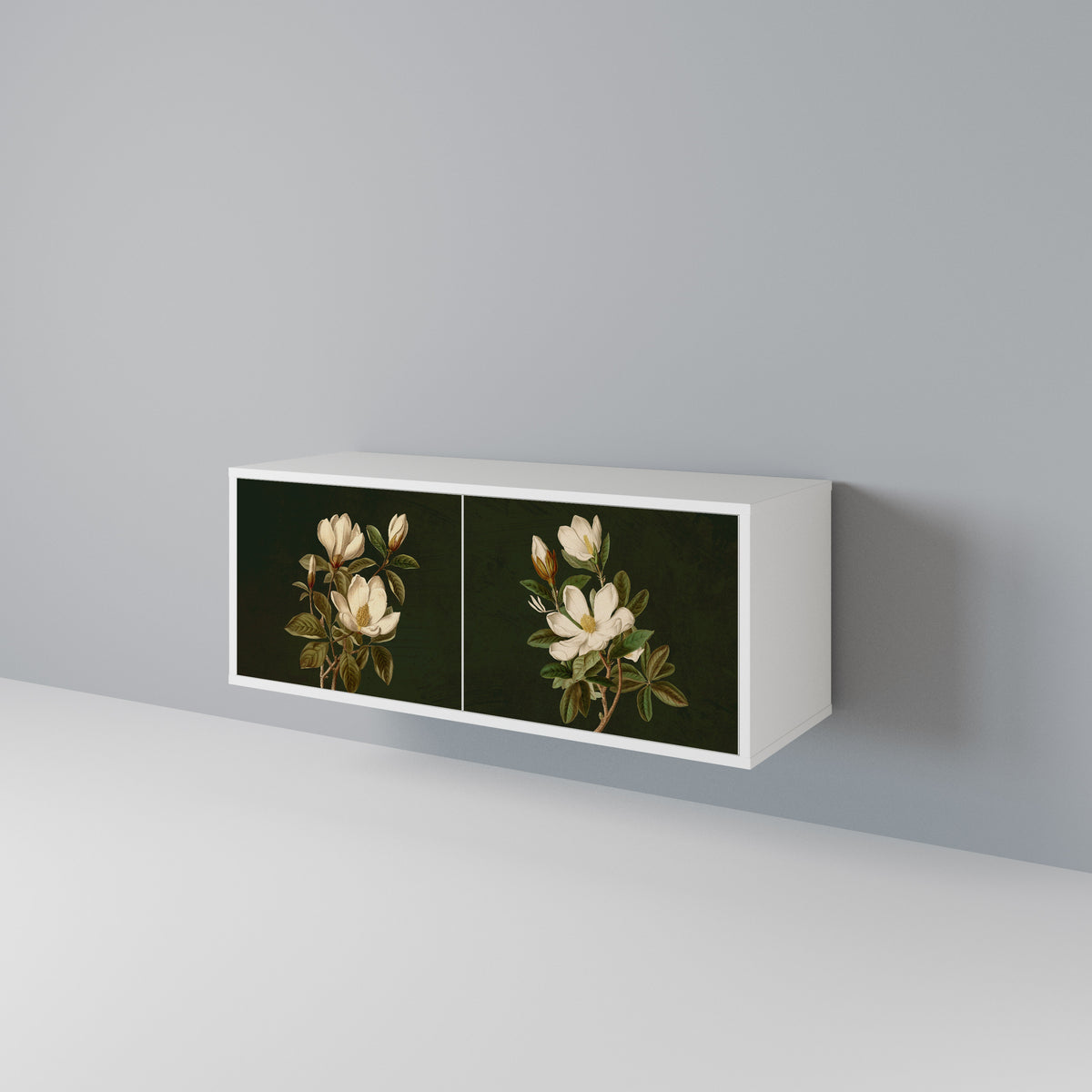 FLORAL NOIR Mueble de TV Compacto de 2 puertas