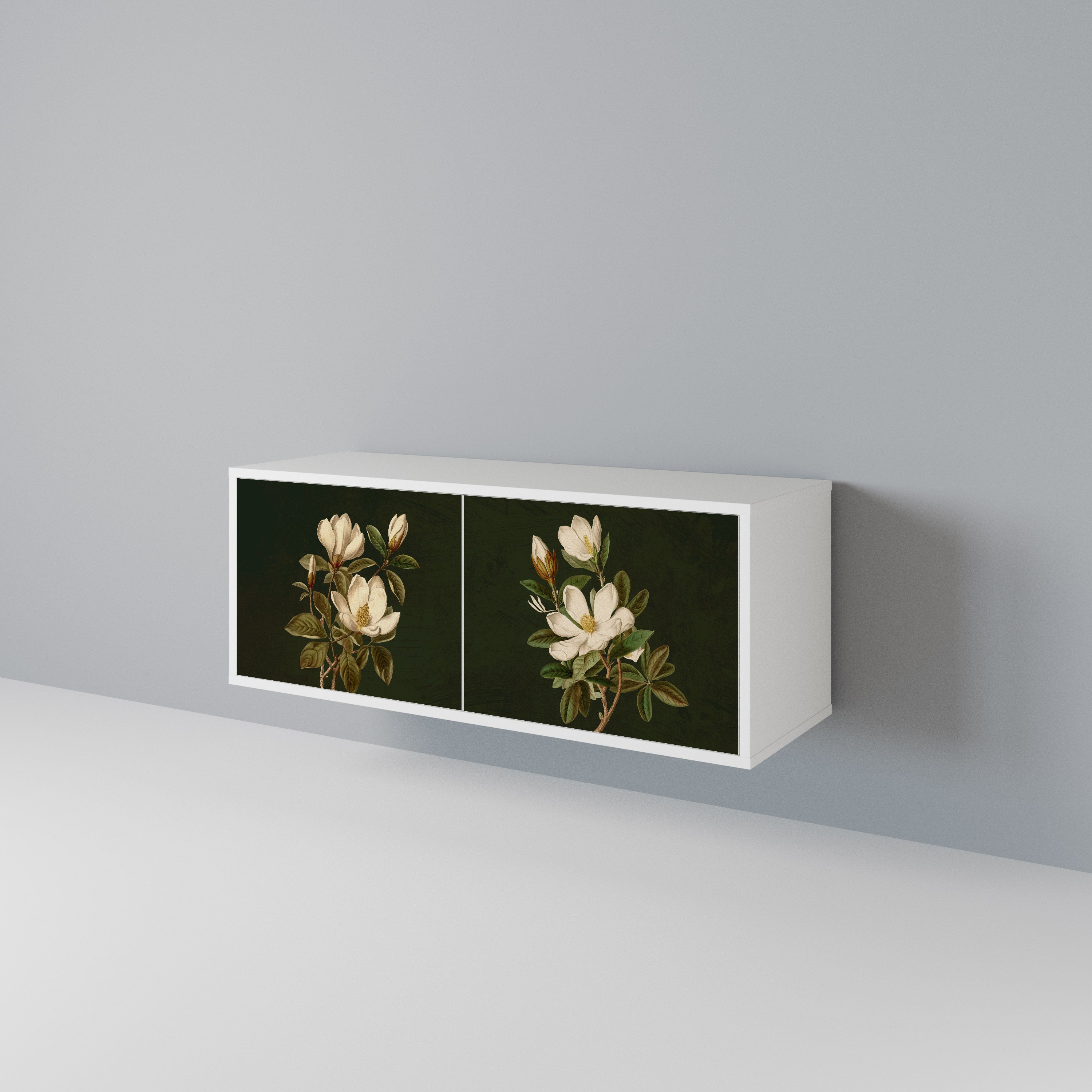 FLORAL NOIR Mueble de TV Compacto de 2 puertas
