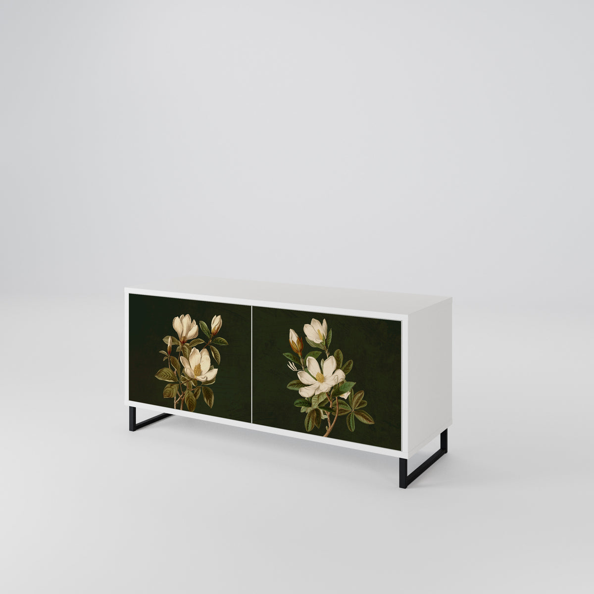 FLORAL NOIR Mueble de TV Compacto de 2 puertas