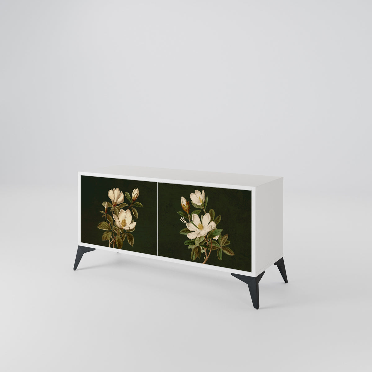FLORAL NOIR Mueble de TV Compacto de 2 puertas
