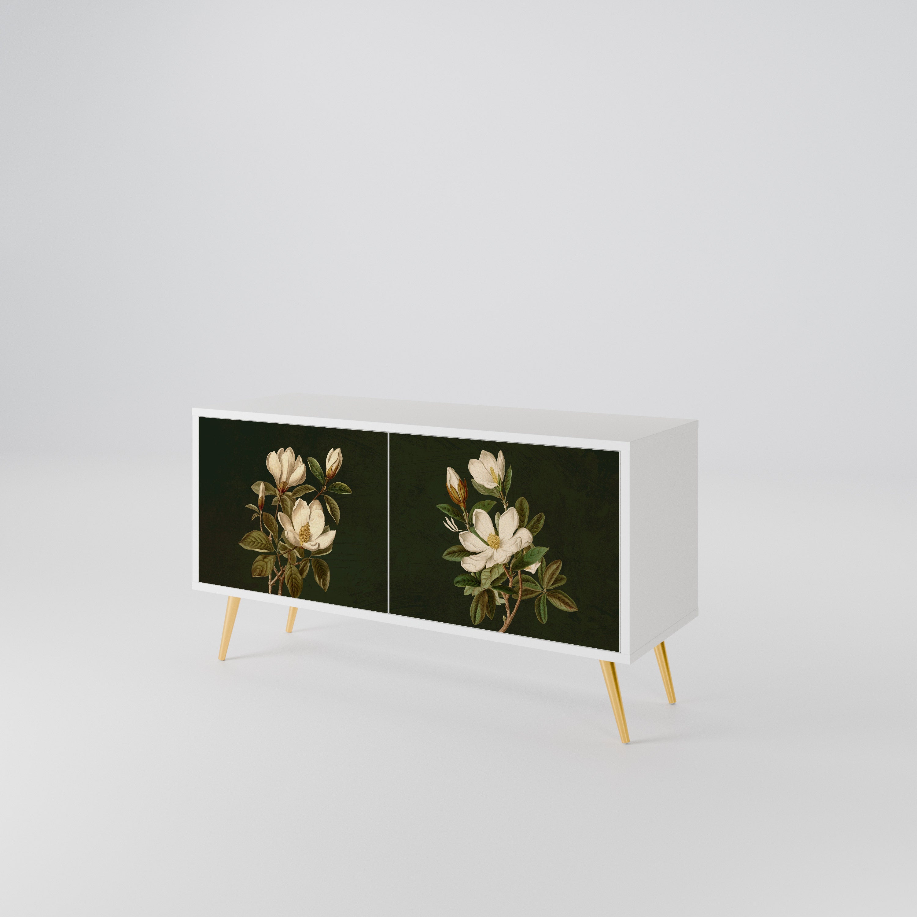 FLORAL NOIR Mueble de TV Compacto de 2 puertas