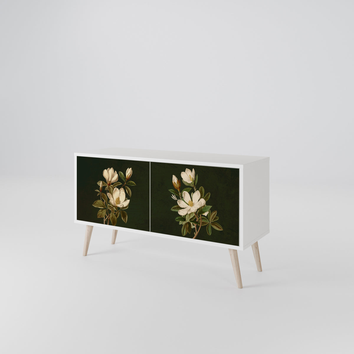 FLORAL NOIR Mueble de TV Compacto de 2 puertas