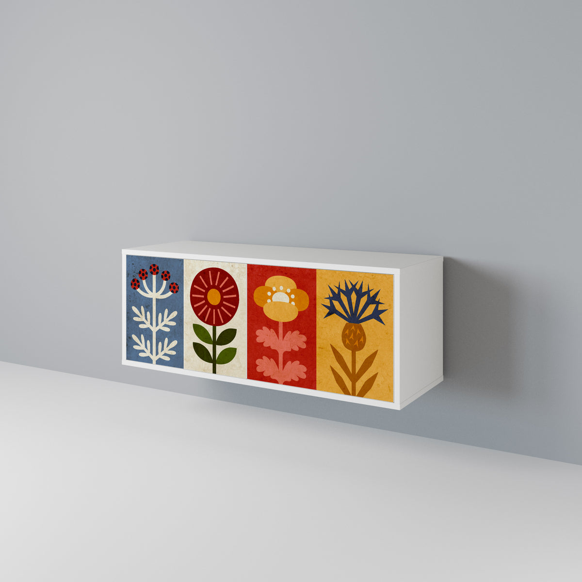 SCANDIC FLOWERET Mueble de TV Compacto de 2 puertas