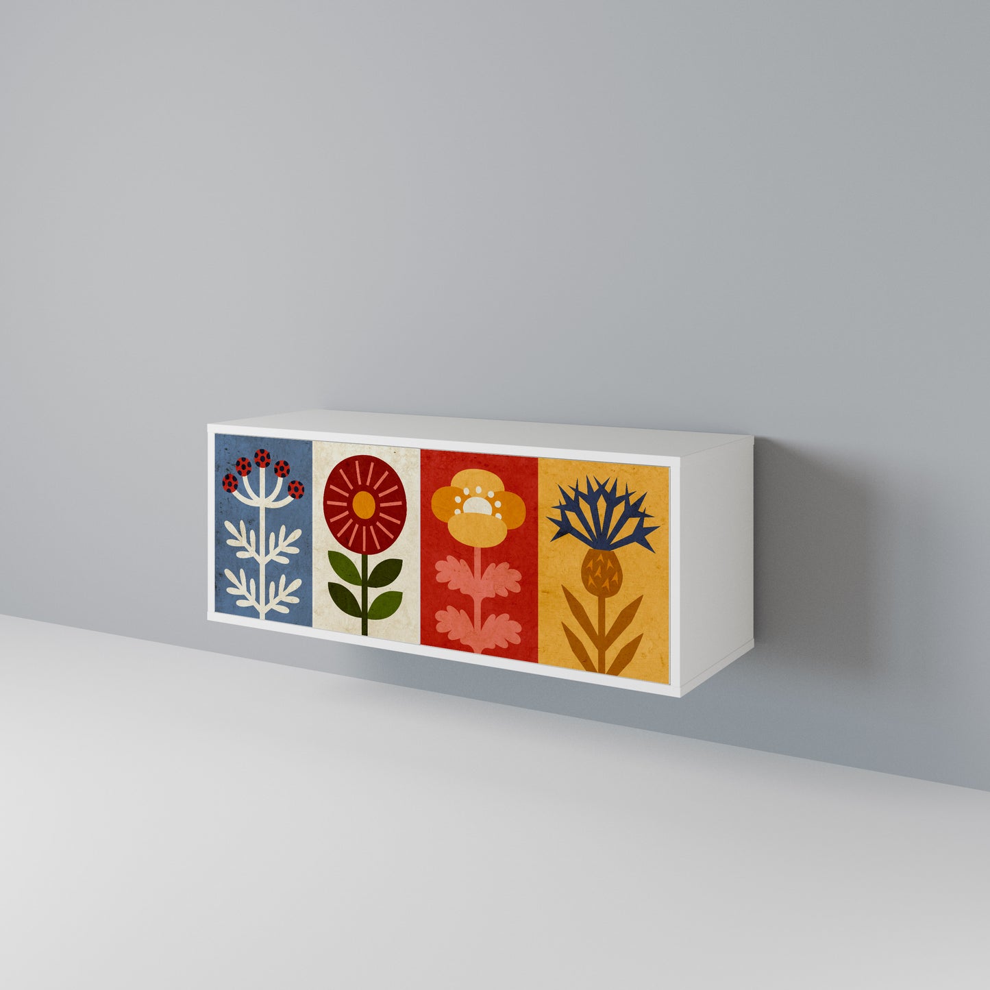 SCANDIC FLOWERET Mueble de TV Compacto de 2 puertas
