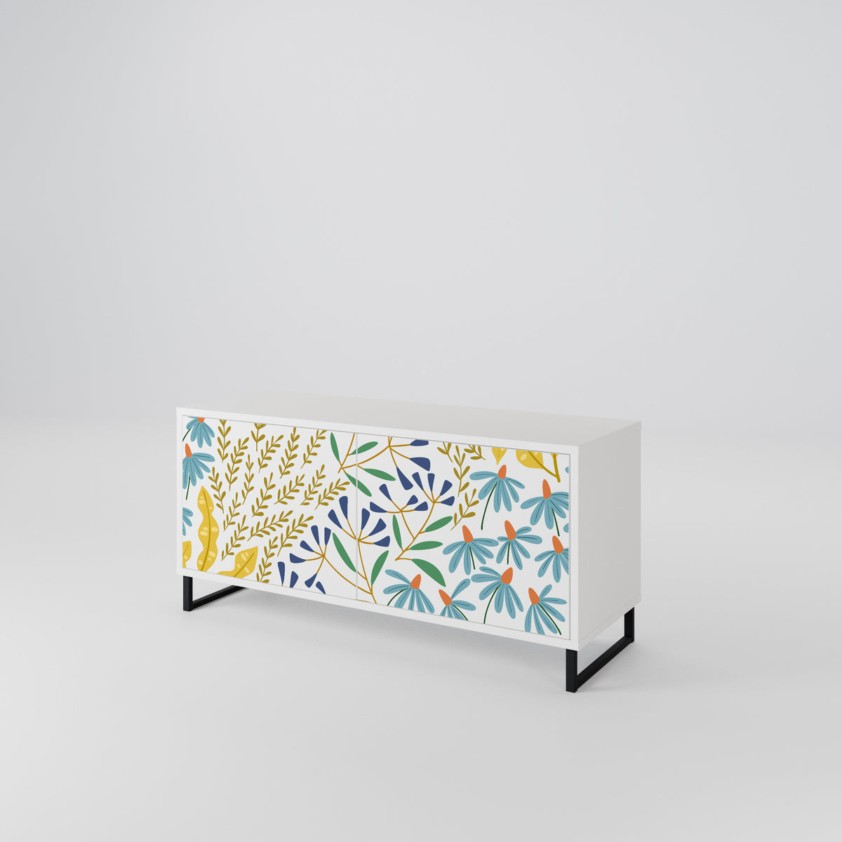 HELLO SPRING Mueble de TV Compacto de 2 puertas