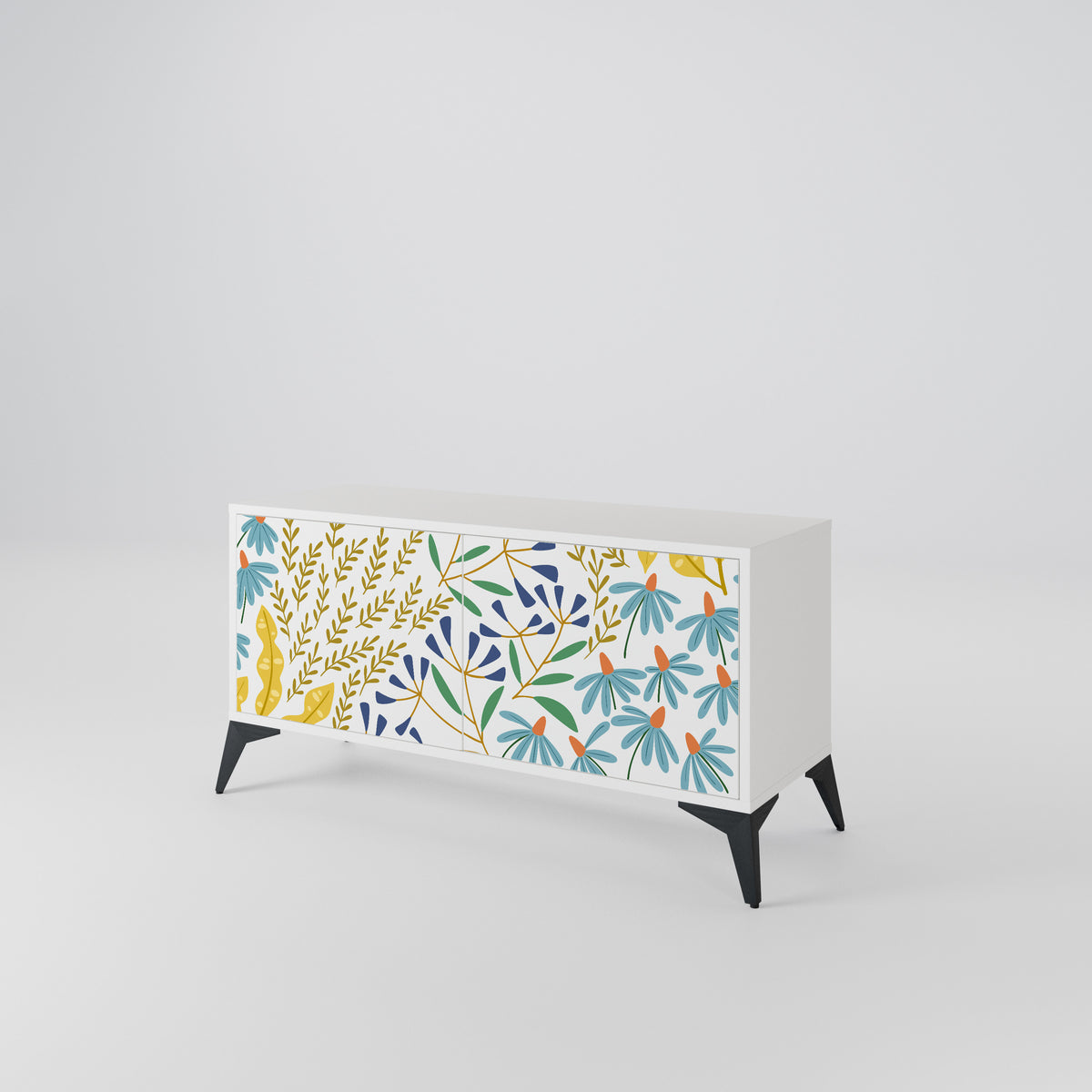 HELLO SPRING Mueble de TV Compacto de 2 puertas