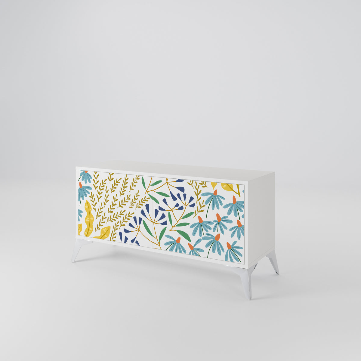 HELLO SPRING Mueble de TV Compacto de 2 puertas