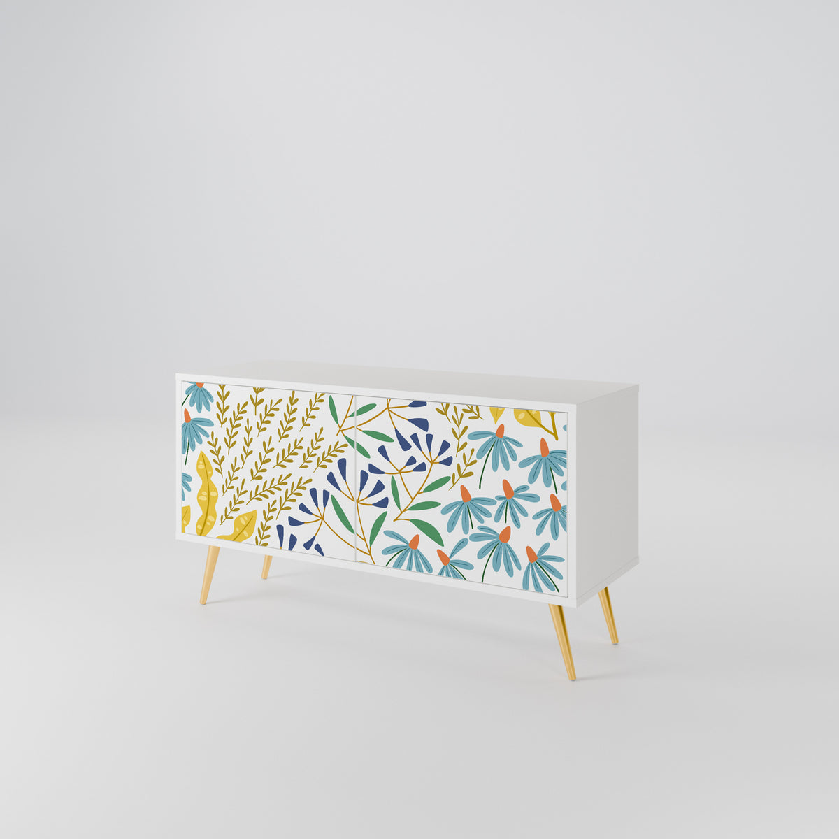 HELLO SPRING Mueble de TV Compacto de 2 puertas