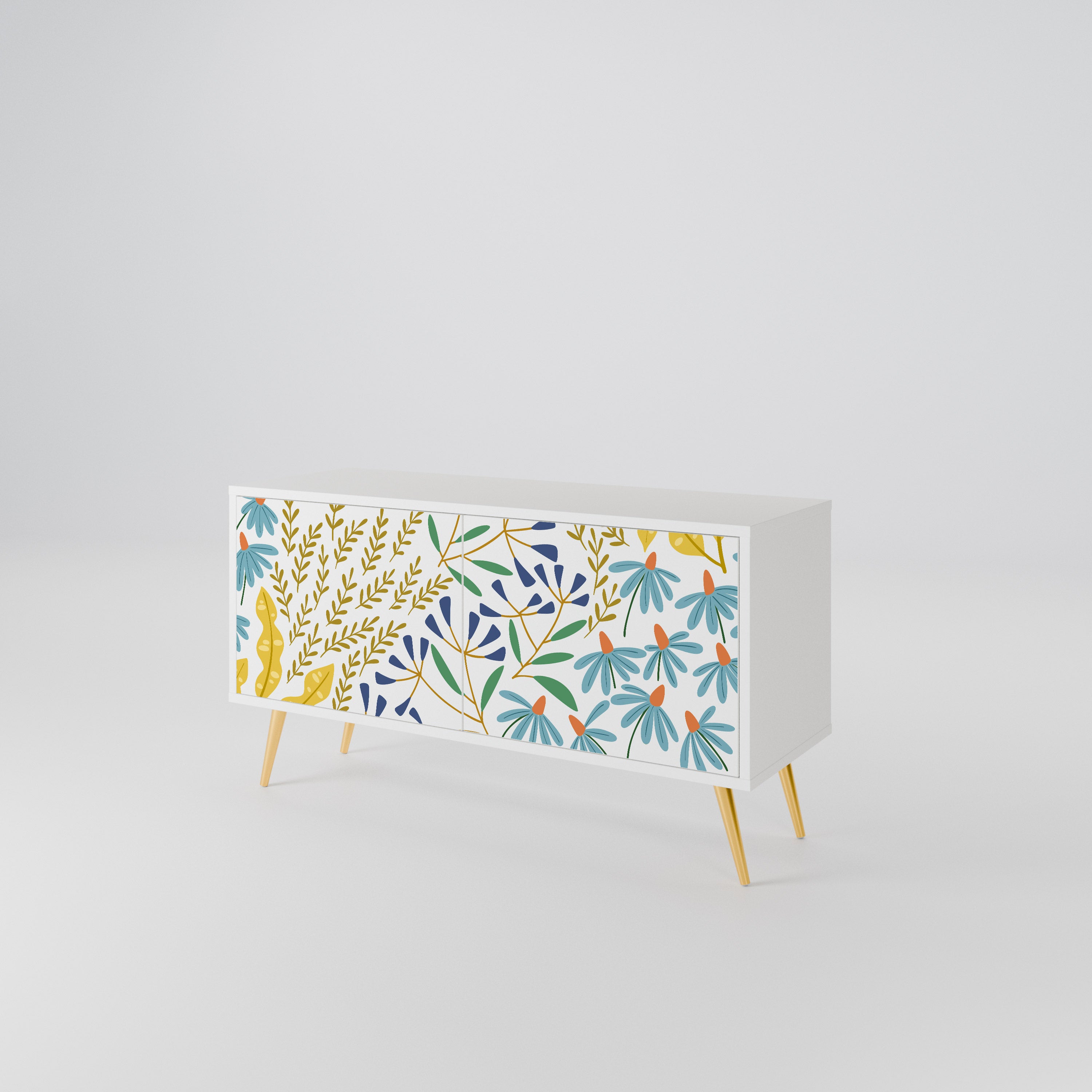 HELLO SPRING Mueble de TV Compacto de 2 puertas