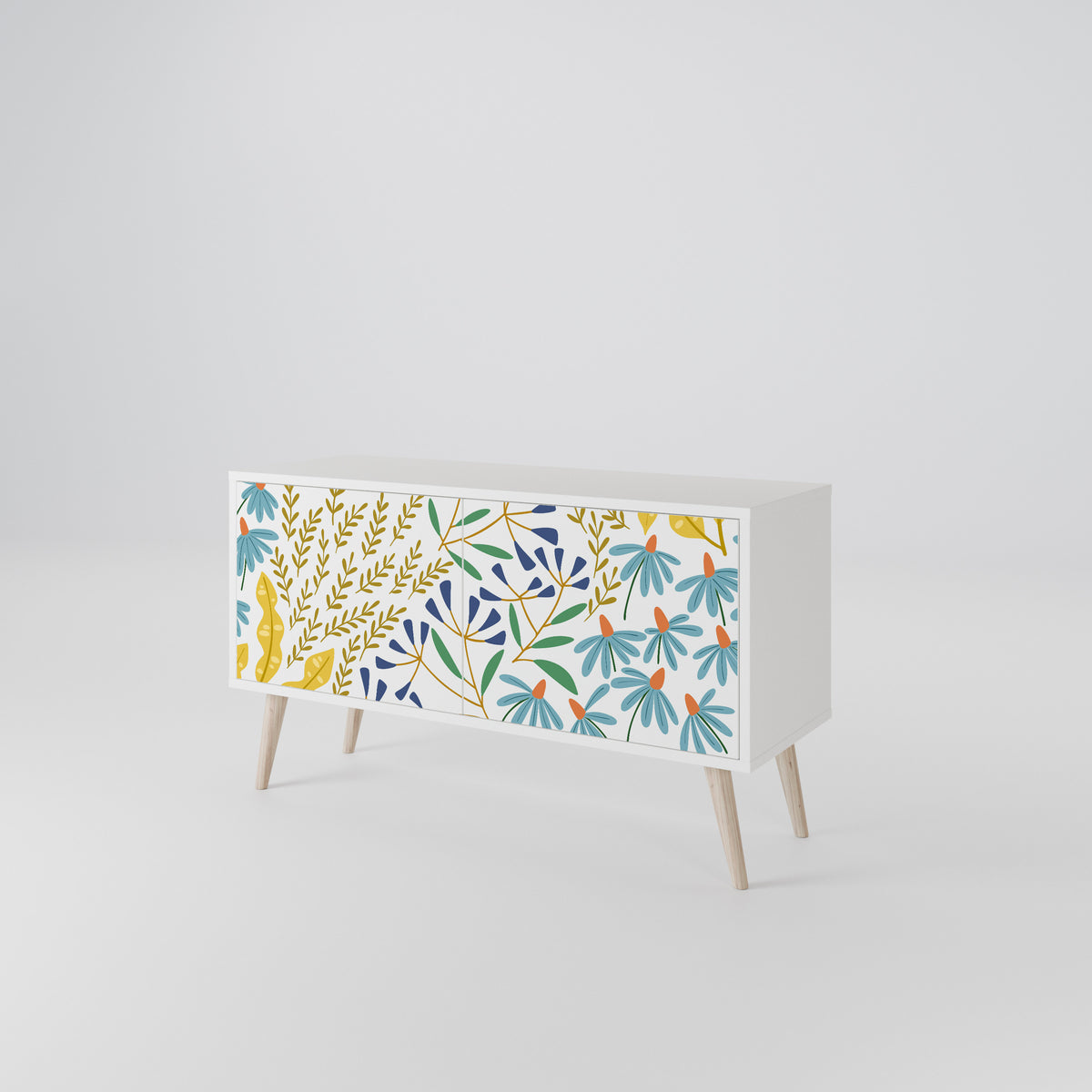 HELLO SPRING Mueble de TV Compacto de 2 puertas