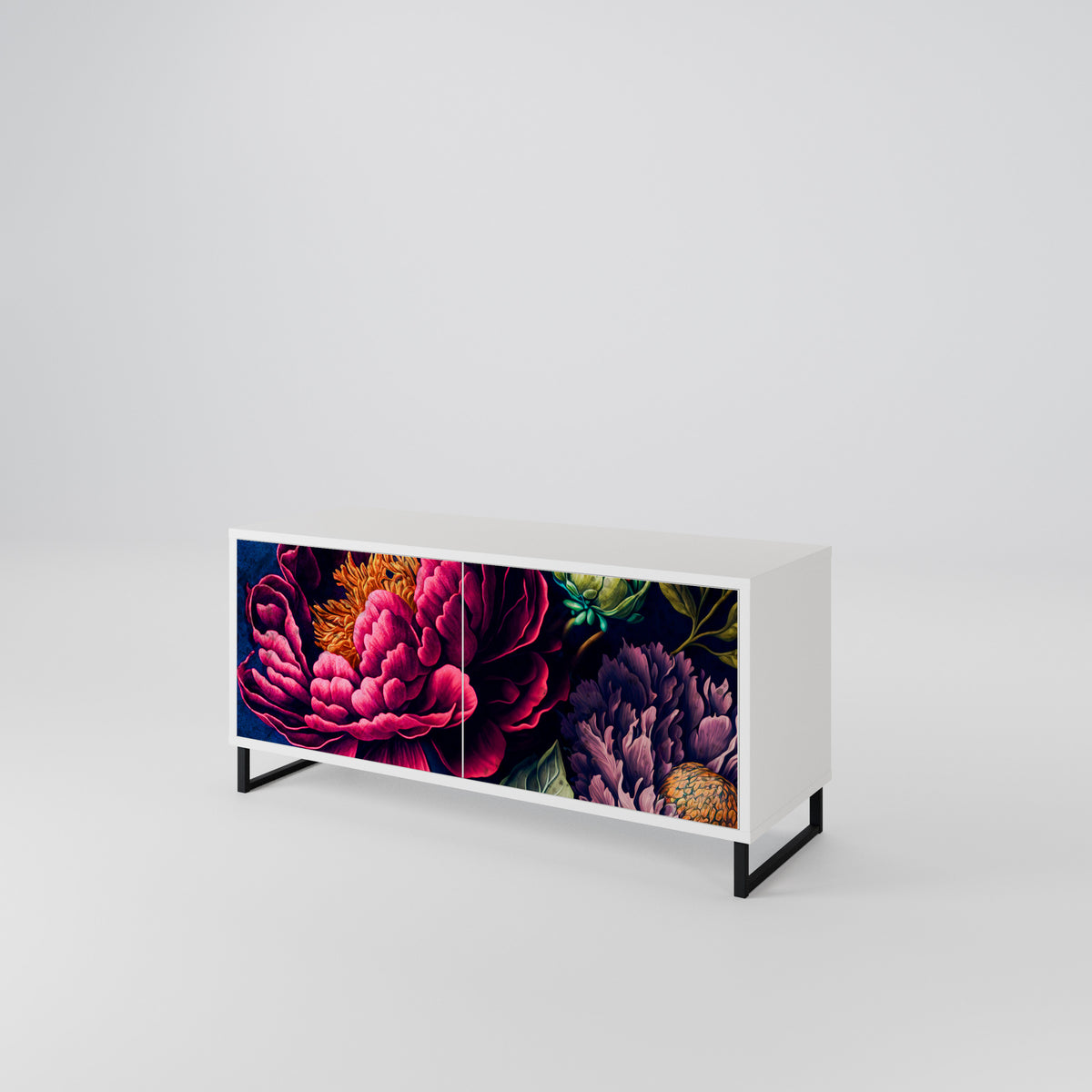 BLOOMING ELEGANCE Mueble de TV Compacto de 2 puertas