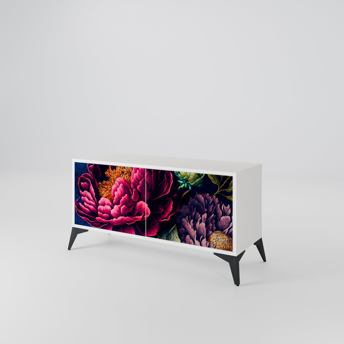 BLOOMING ELEGANCE Mueble de TV Compacto de 2 puertas