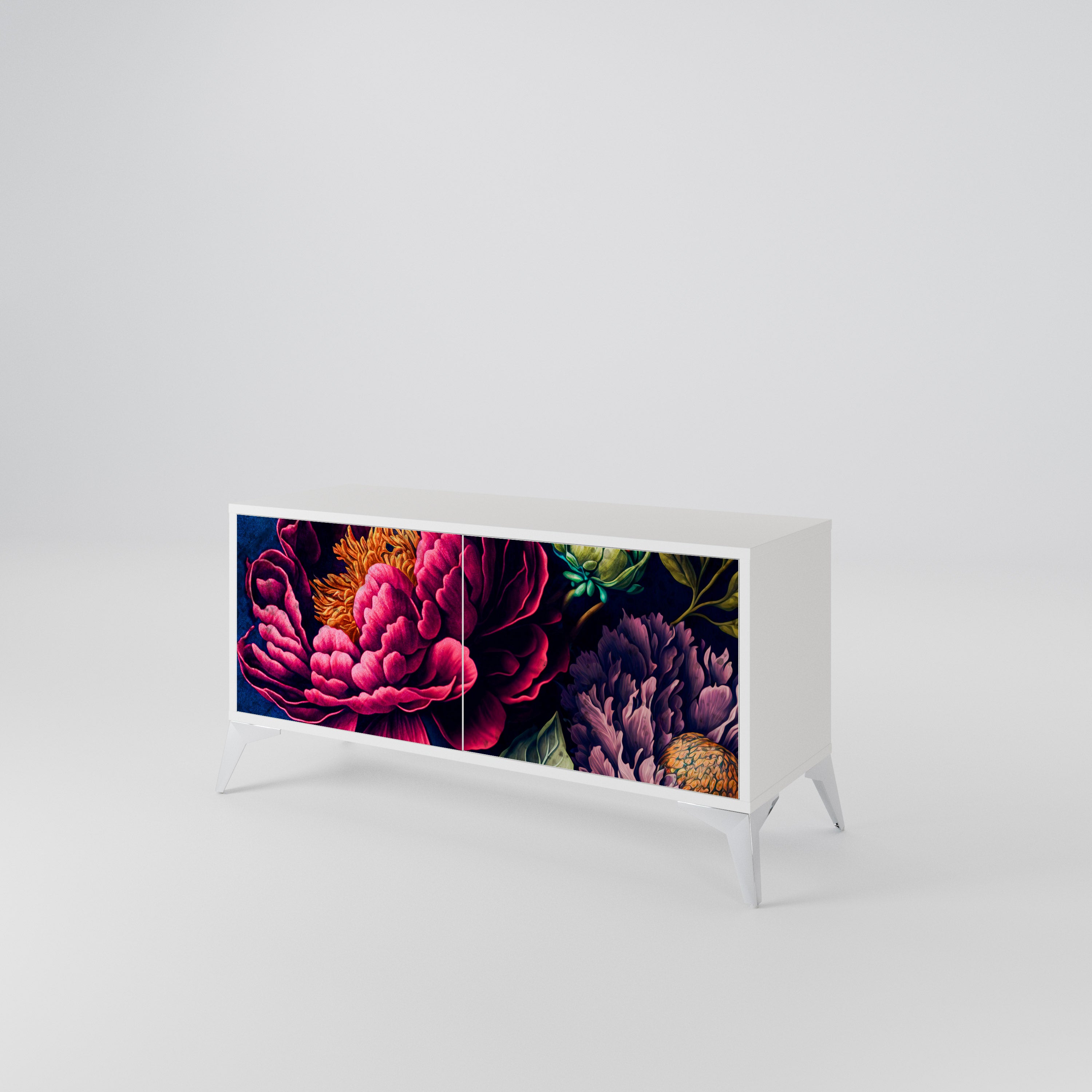 BLOOMING ELEGANCE Mueble de TV Compacto de 2 puertas