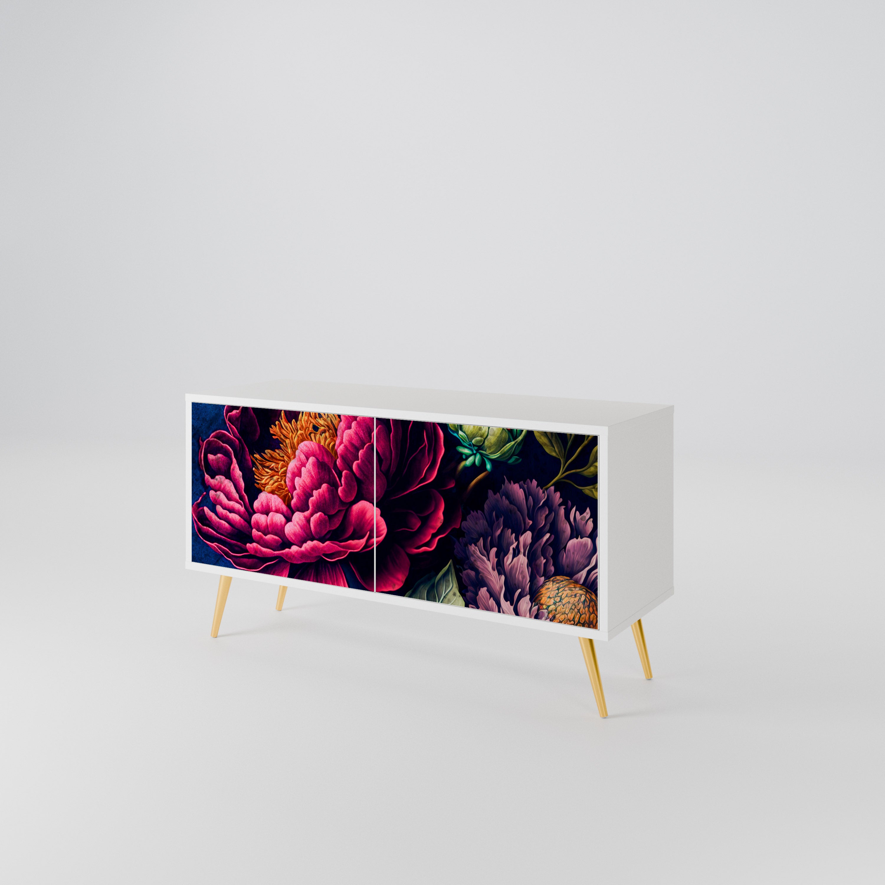 BLOOMING ELEGANCE Mueble de TV Compacto de 2 puertas