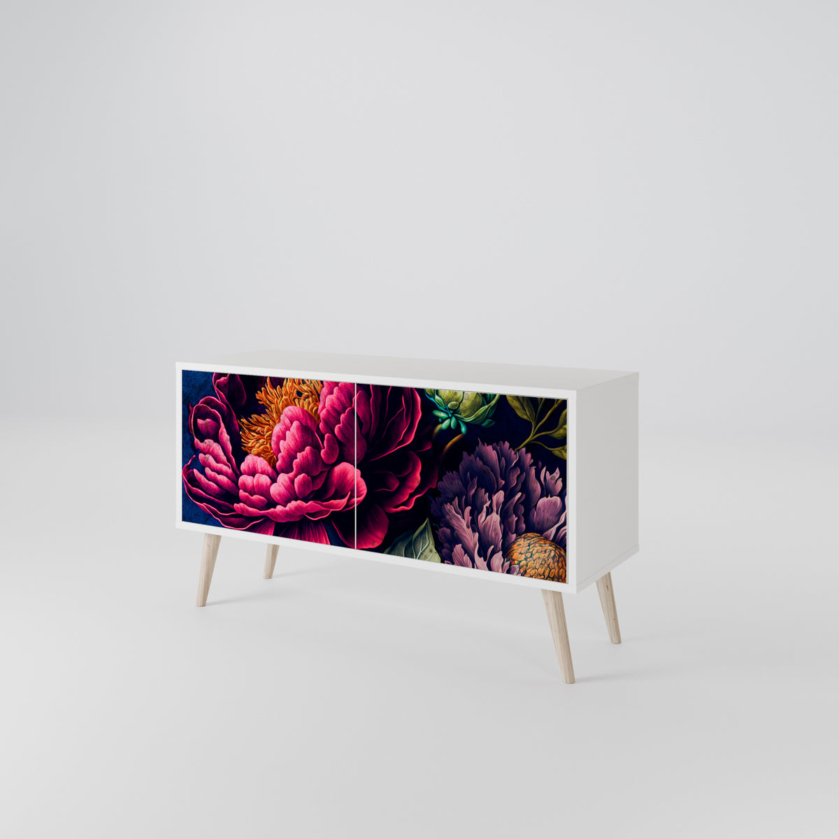 BLOOMING ELEGANCE Mueble de TV Compacto de 2 puertas