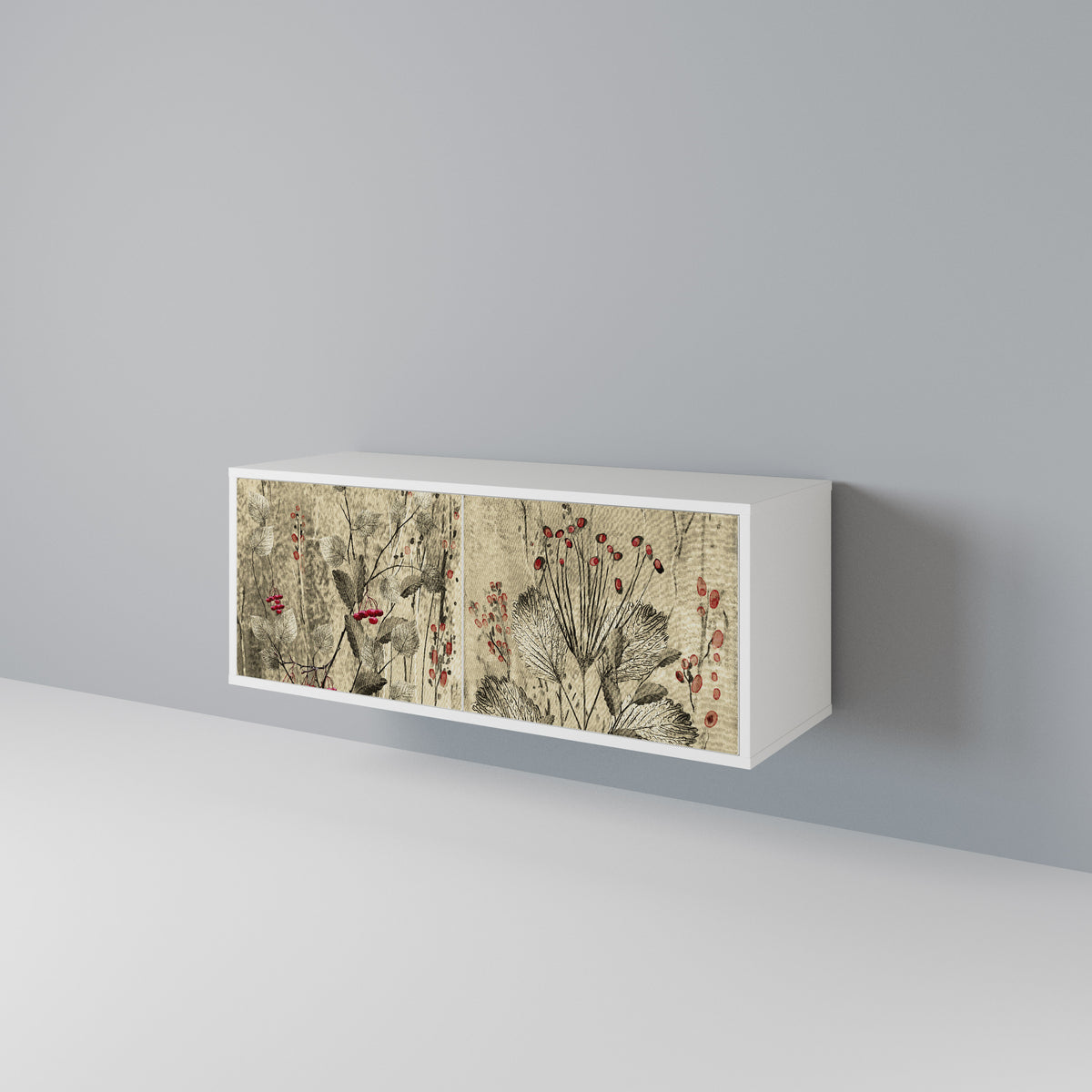 HERBAL GRACE Mueble de TV Compacto de 2 puertas