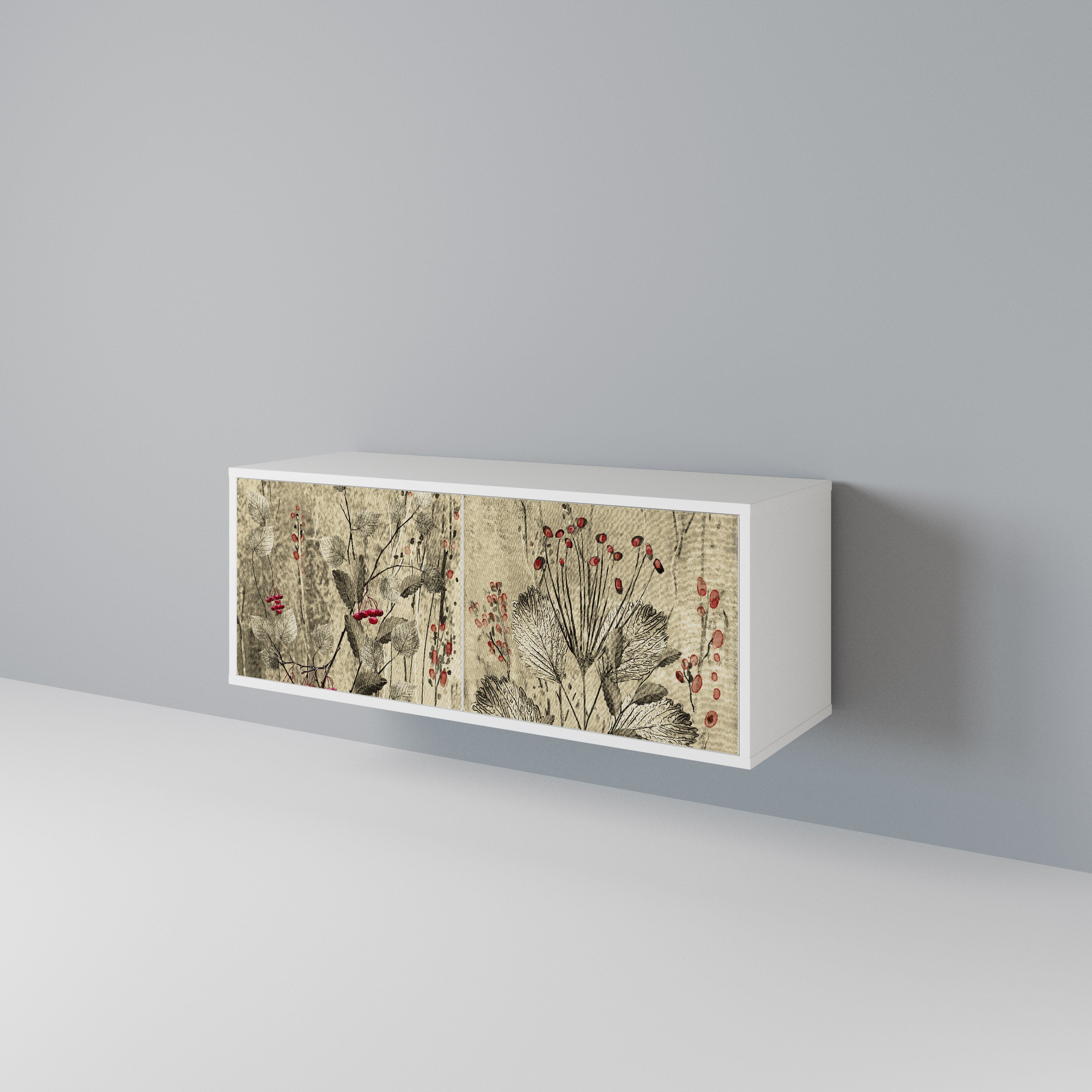 HERBAL GRACE Mueble de TV Compacto de 2 puertas