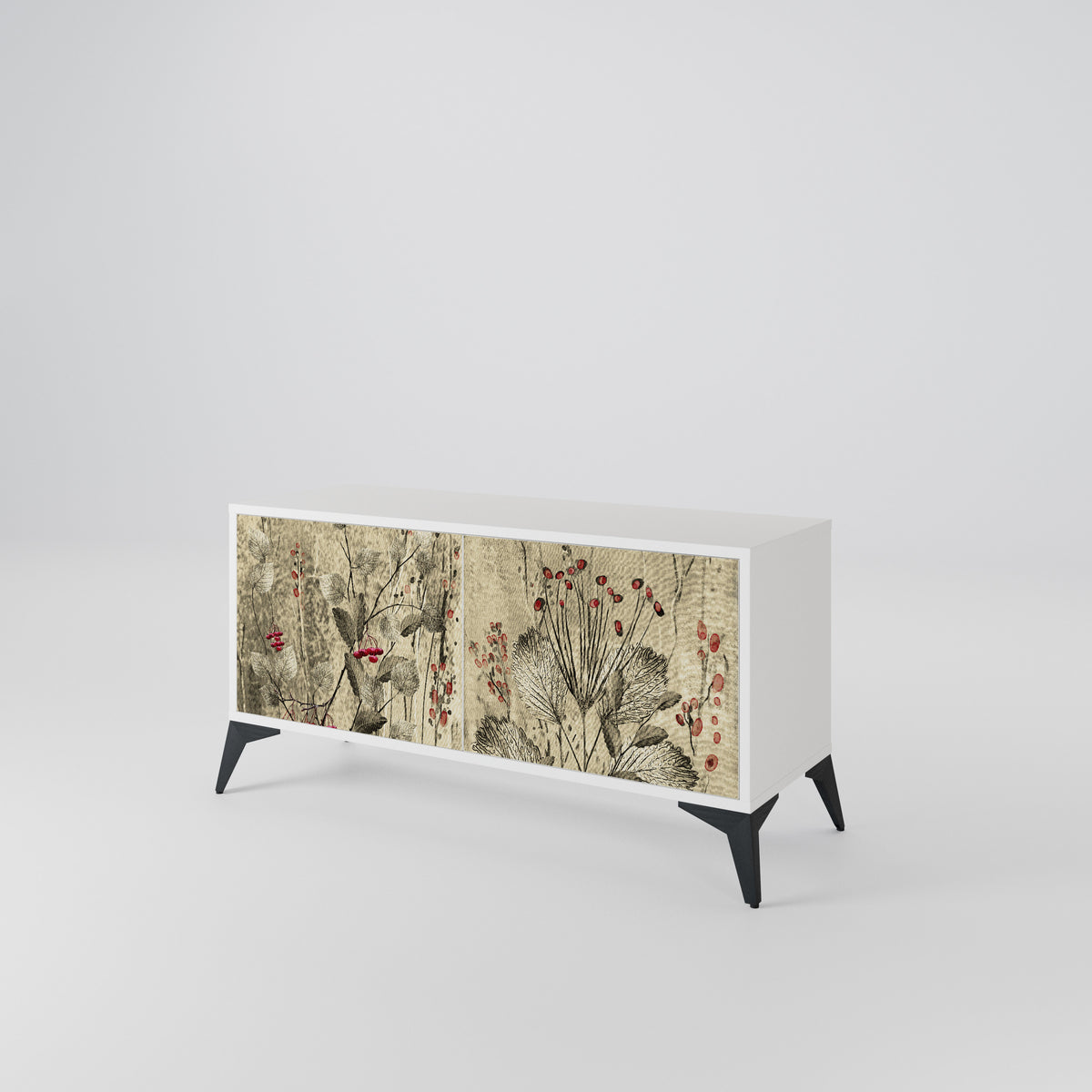 HERBAL GRACE Mueble de TV Compacto de 2 puertas