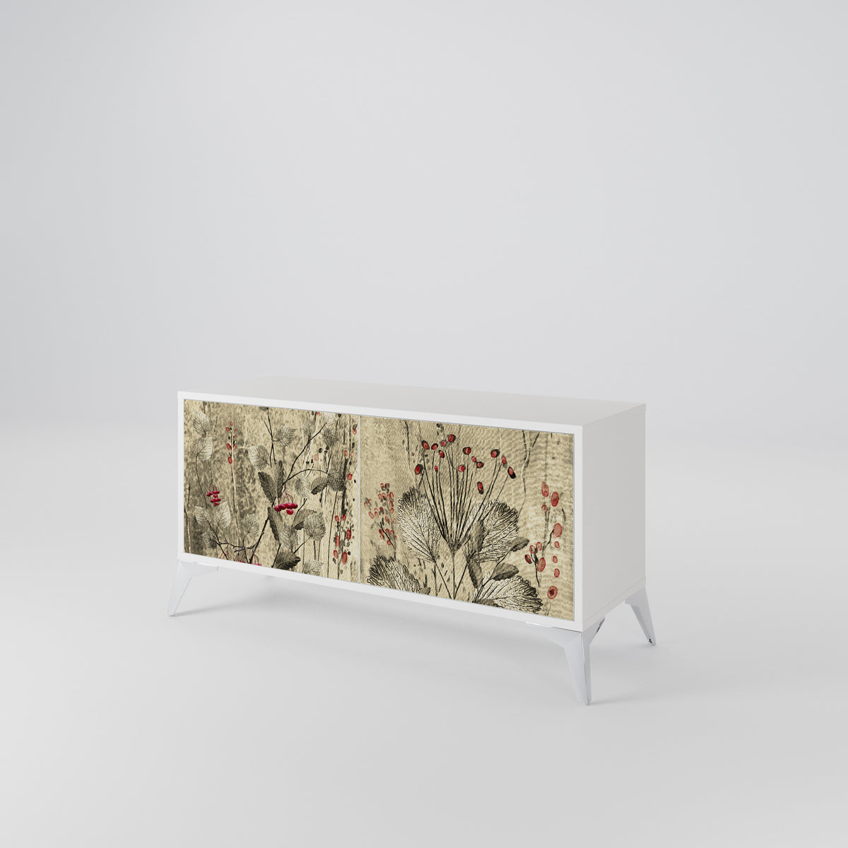 HERBAL GRACE Mueble de TV Compacto de 2 puertas