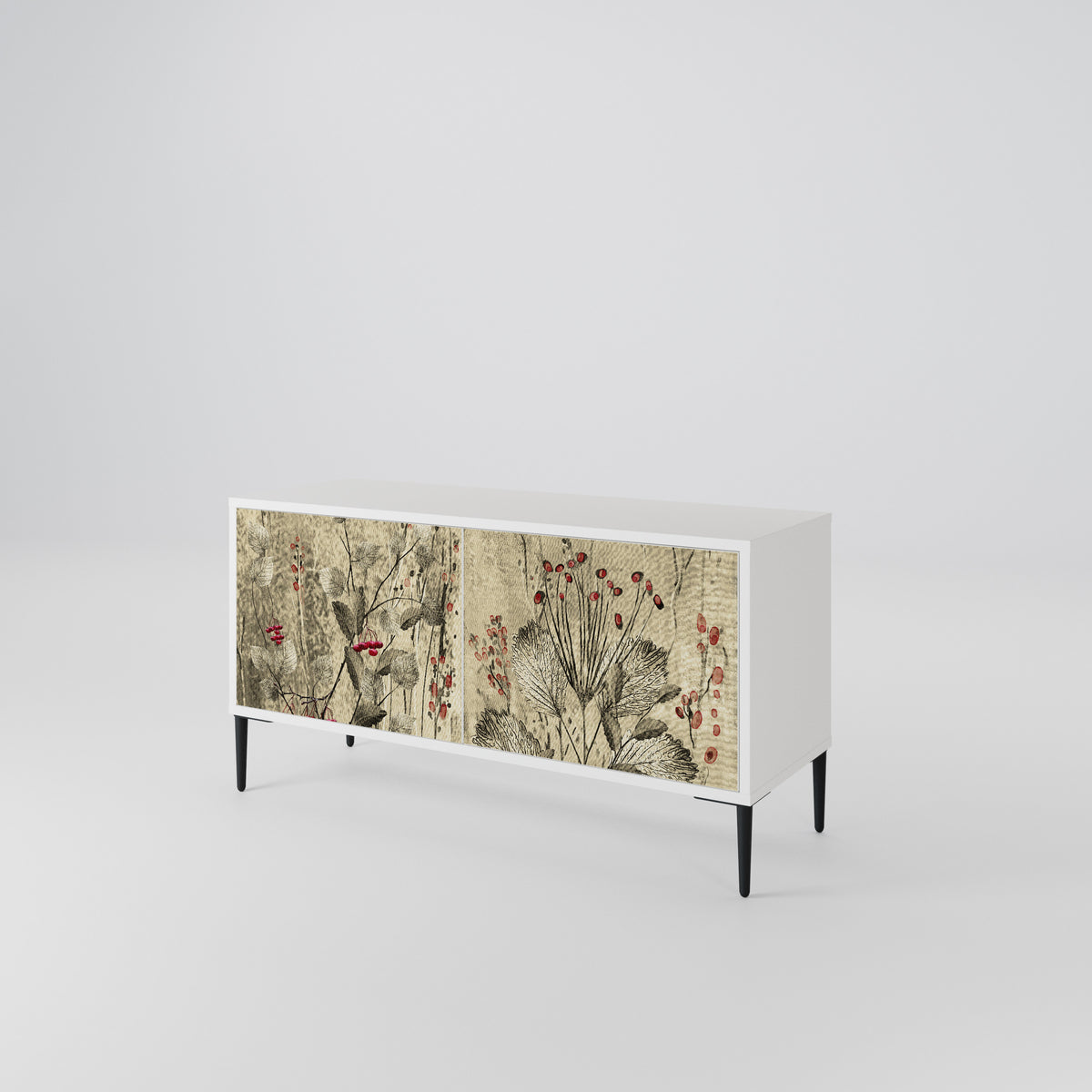 HERBAL GRACE Mueble de TV Compacto de 2 puertas