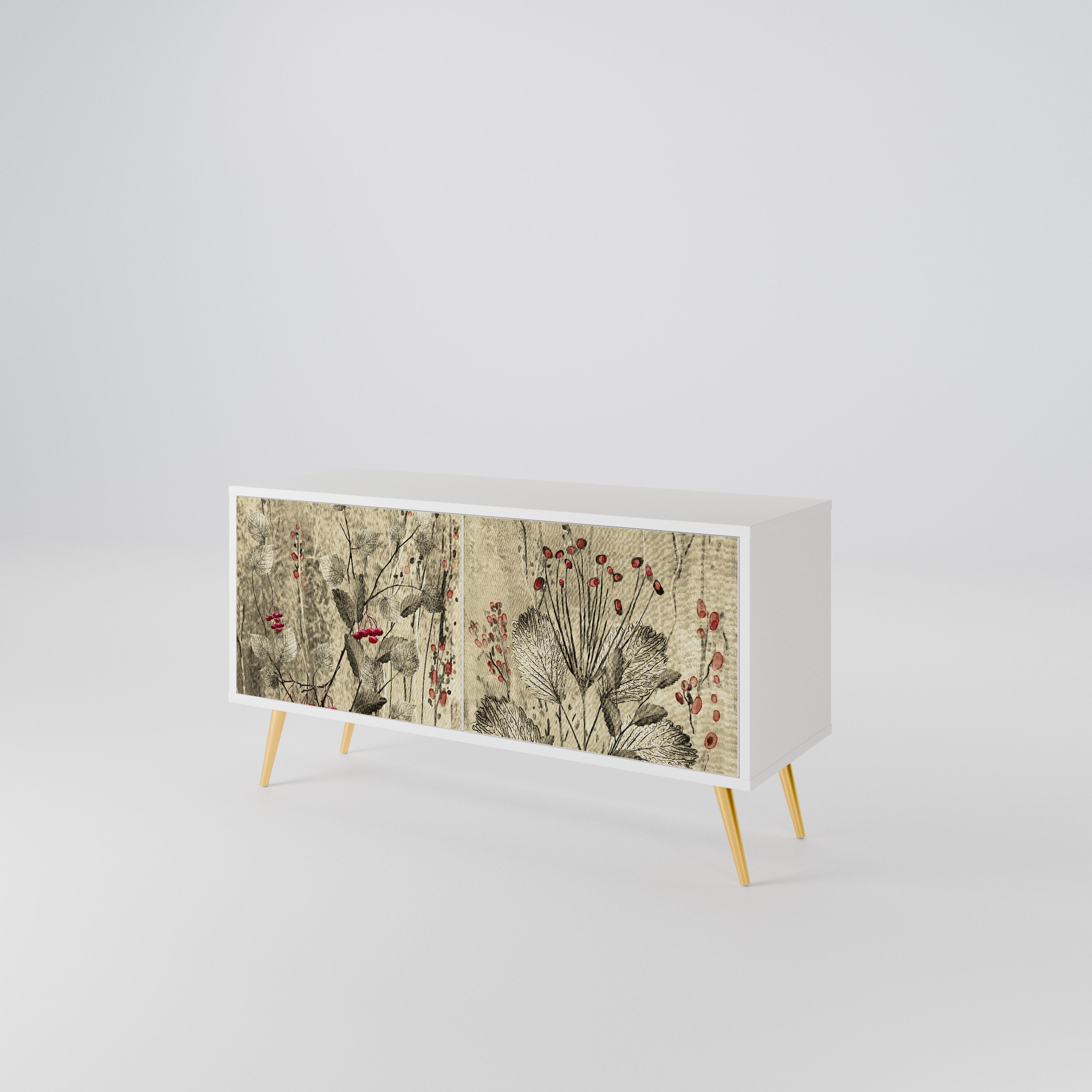 HERBAL GRACE Mueble de TV Compacto de 2 puertas