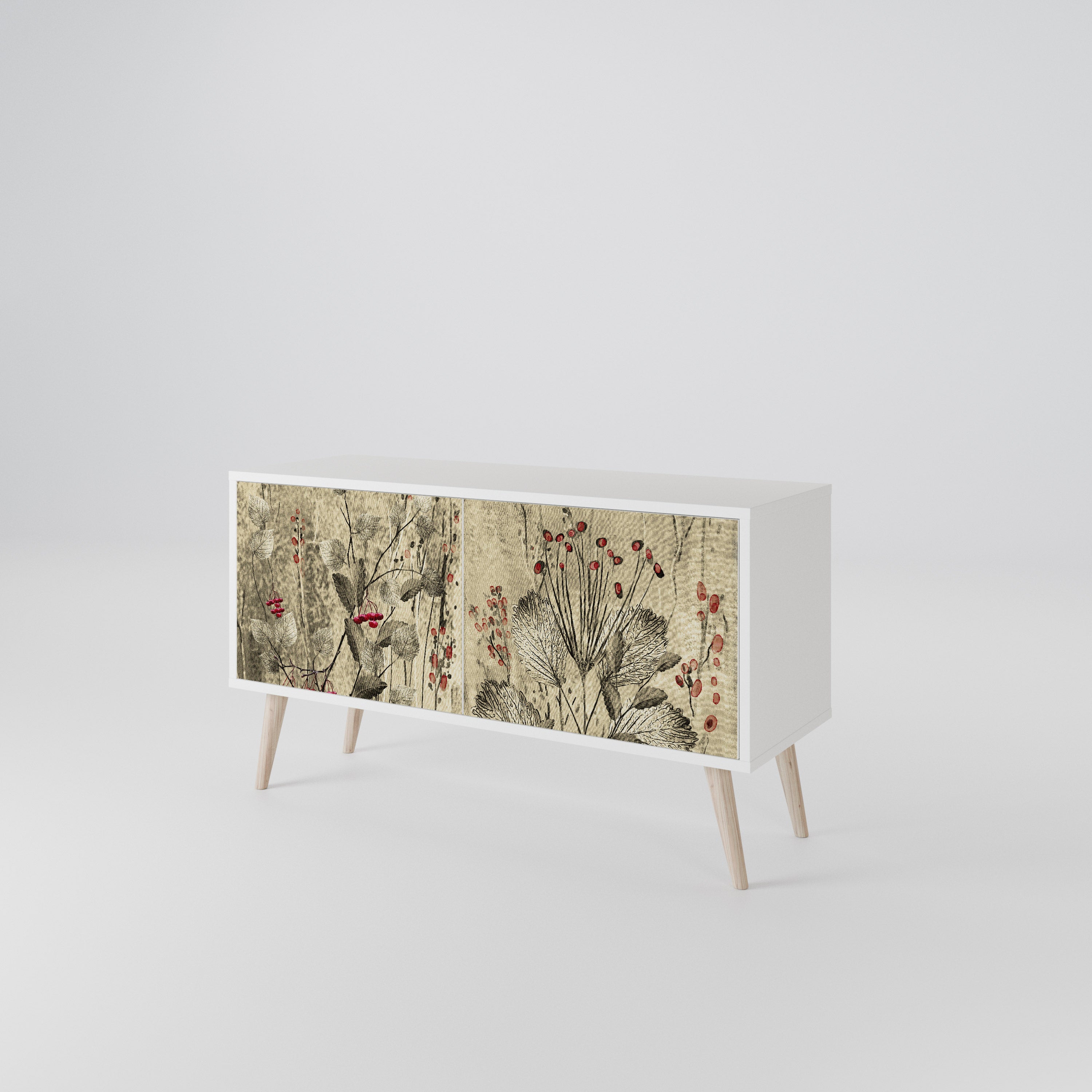 HERBAL GRACE Mueble de TV Compacto de 2 puertas
