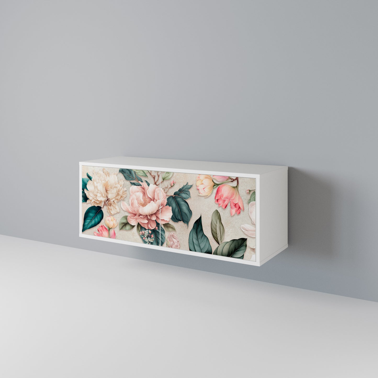 FLORAL GRACE Mueble de TV Compacto de 2 puertas