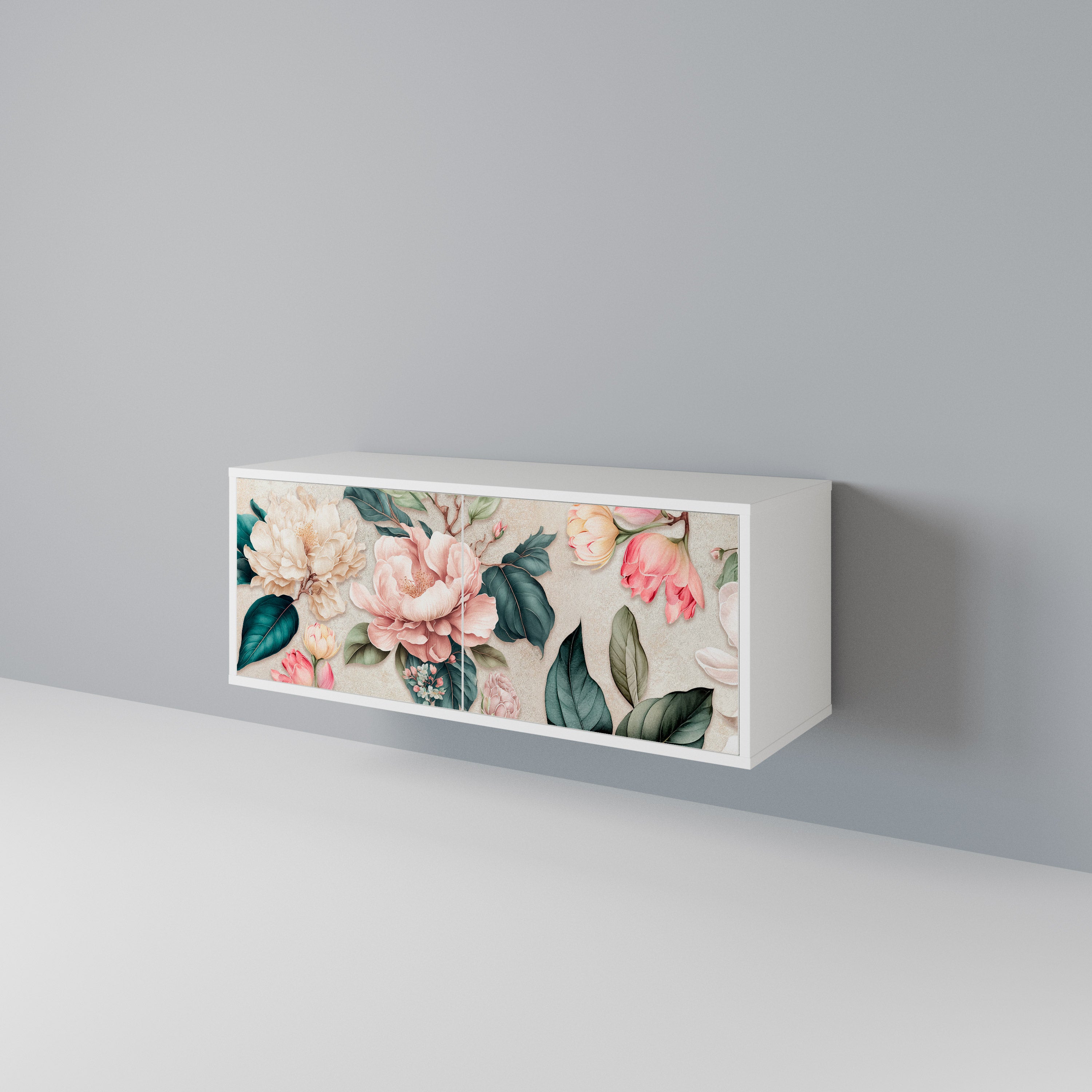 FLORAL GRACE Mueble de TV Compacto de 2 puertas
